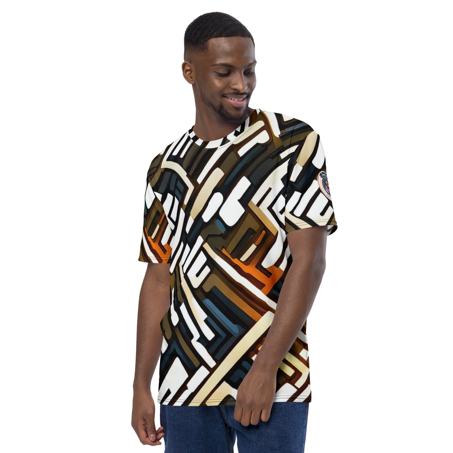Funky Tiger® Men's City Blocks Premium Polyester T-shirt