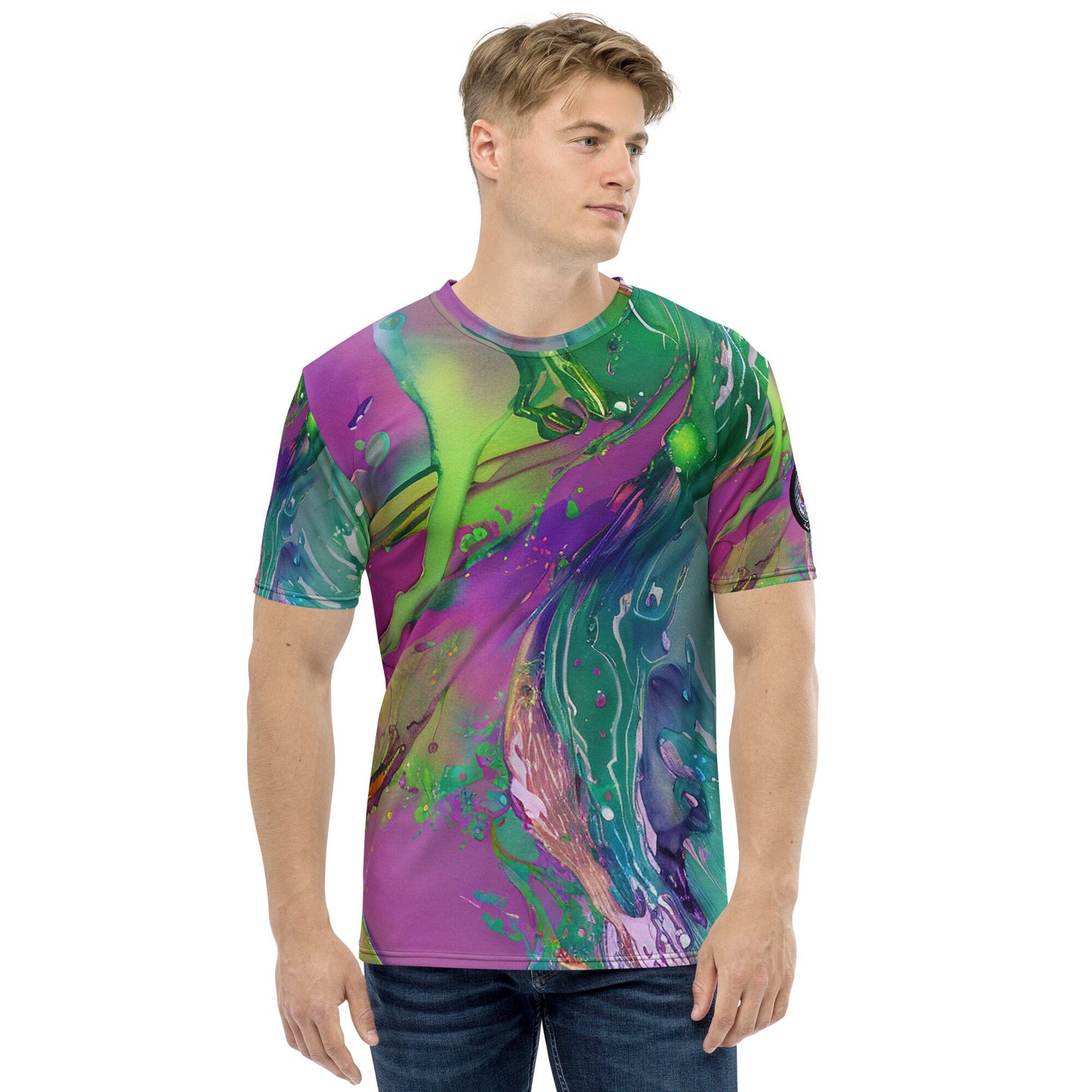 Funky Tiger® Men's Green Splash T-shirt