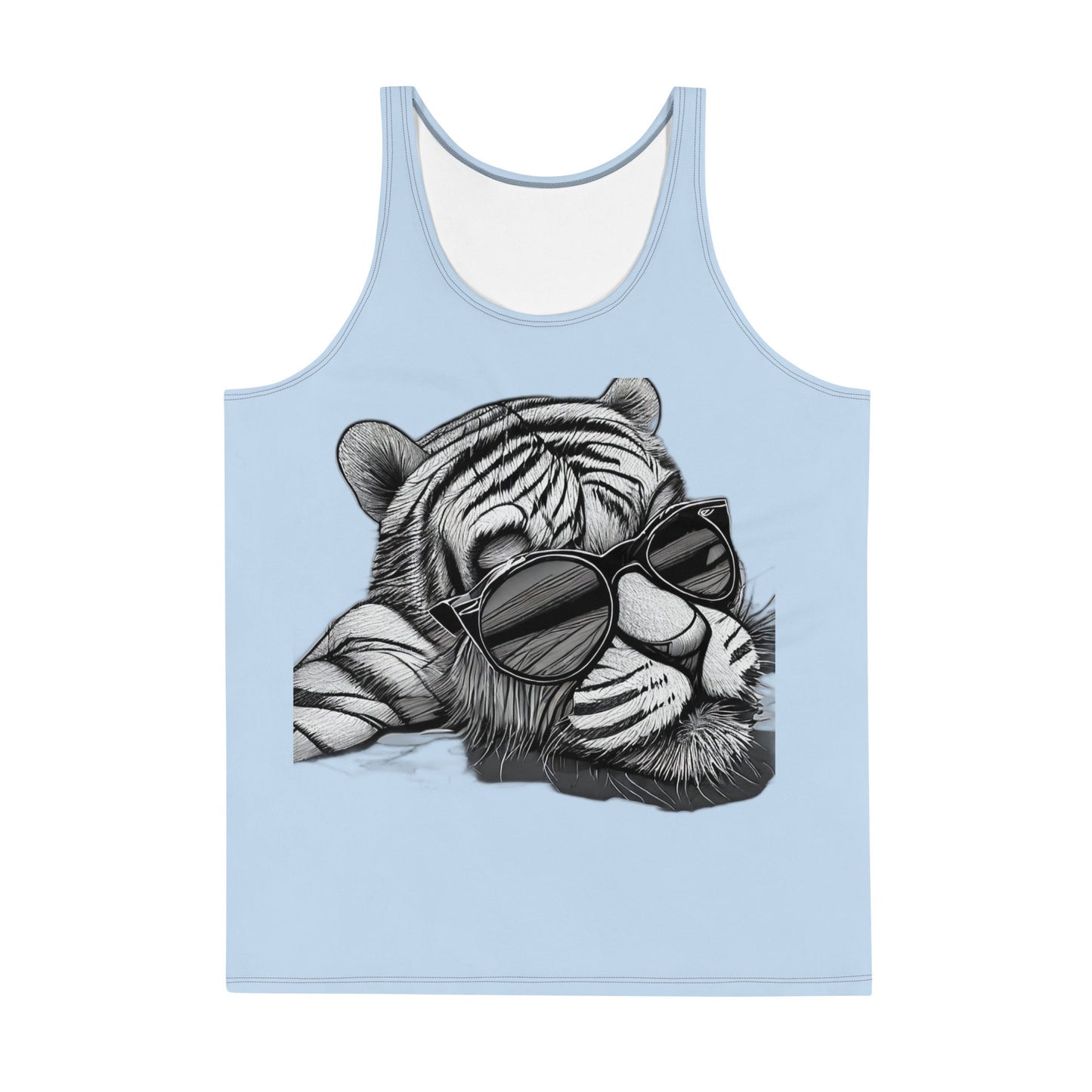 Funky Tiger® Men's Just Chillin' Tank Top - Light Blue
