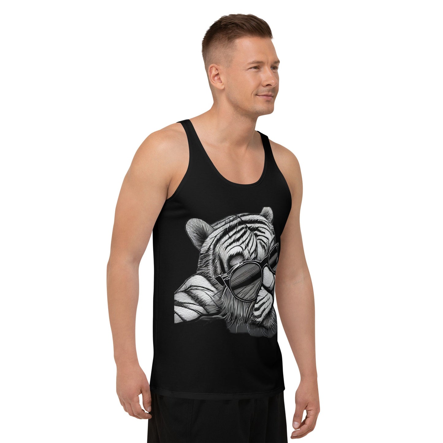 Funky Tiger® Men's Just Chillin' Tank Top - Black