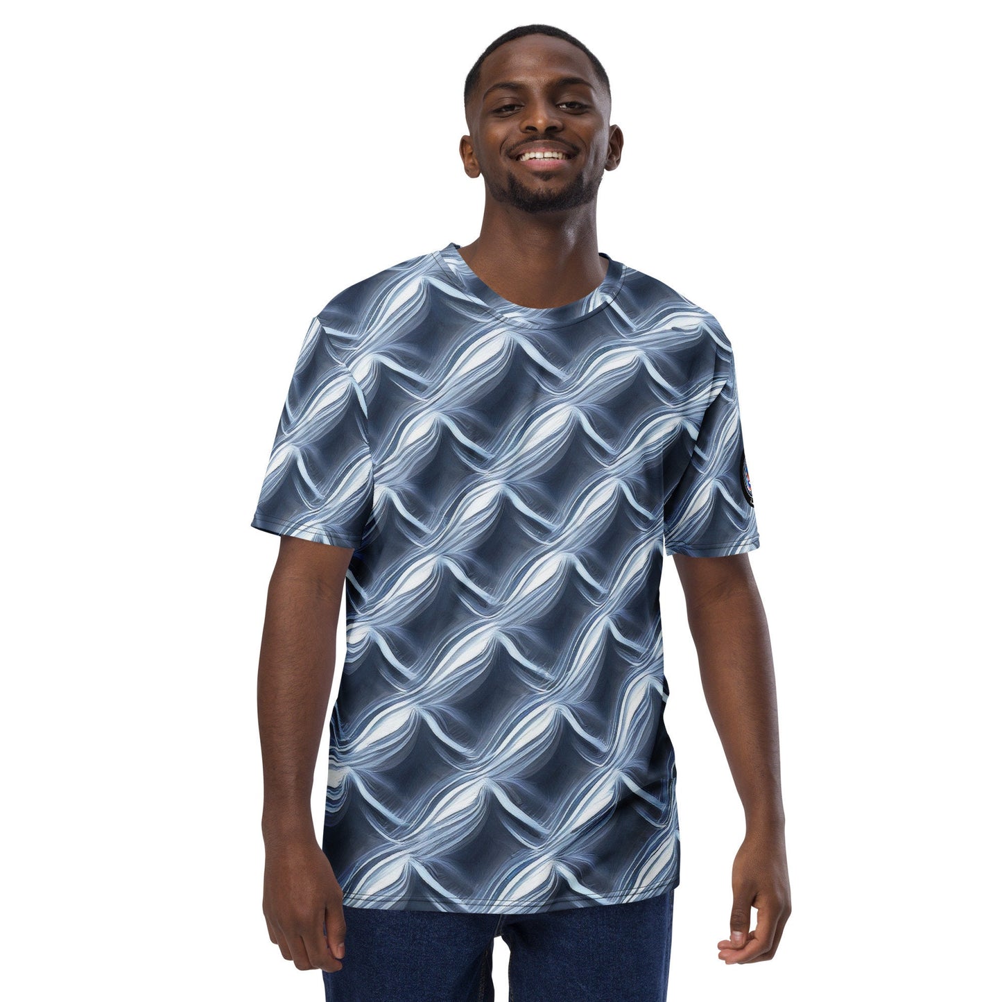 Funky Tiger® Men's Waves Premium Polyester T-shirt
