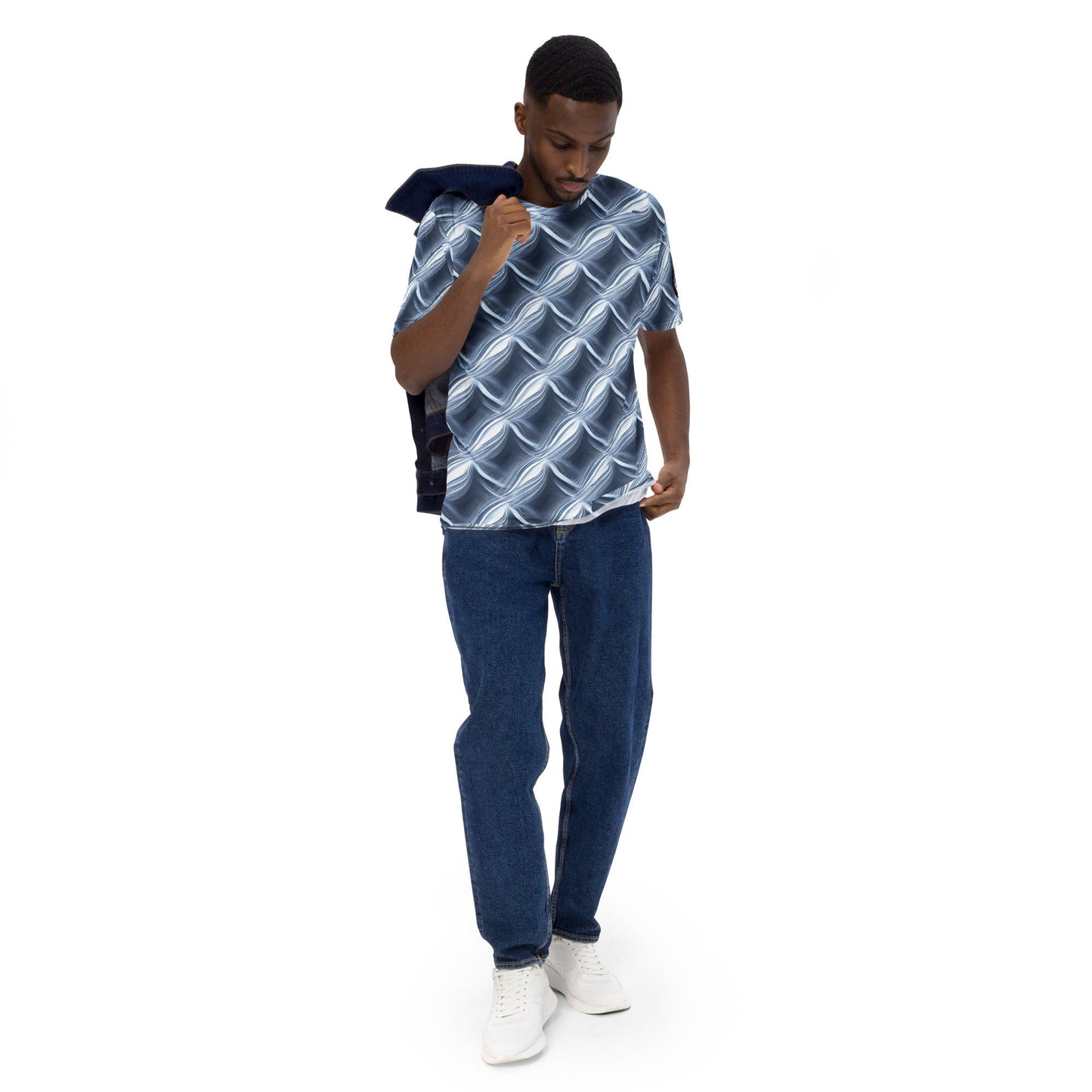 Funky Tiger® Men's Waves Premium Polyester T-shirt