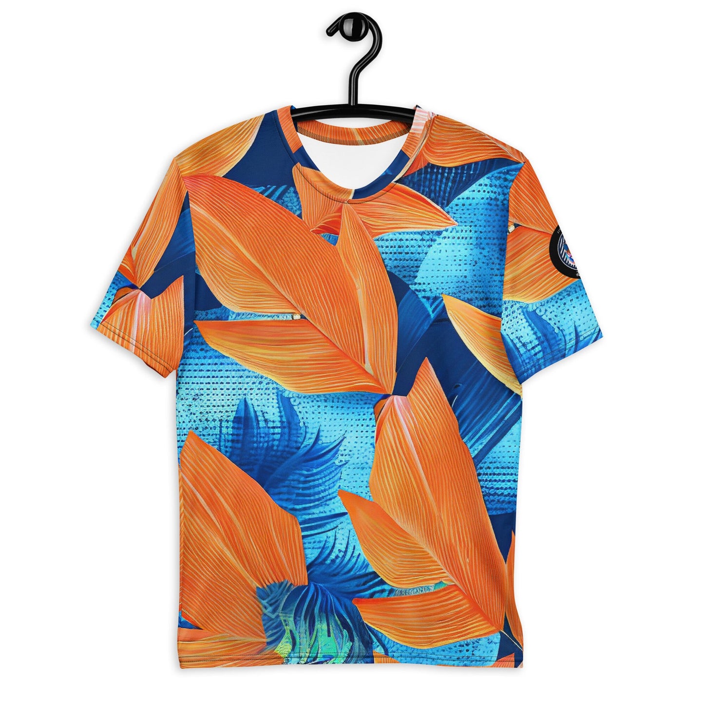 Funky Tiger® Men's  Hawaii Orange Leaf Premium Polyester T-shirt