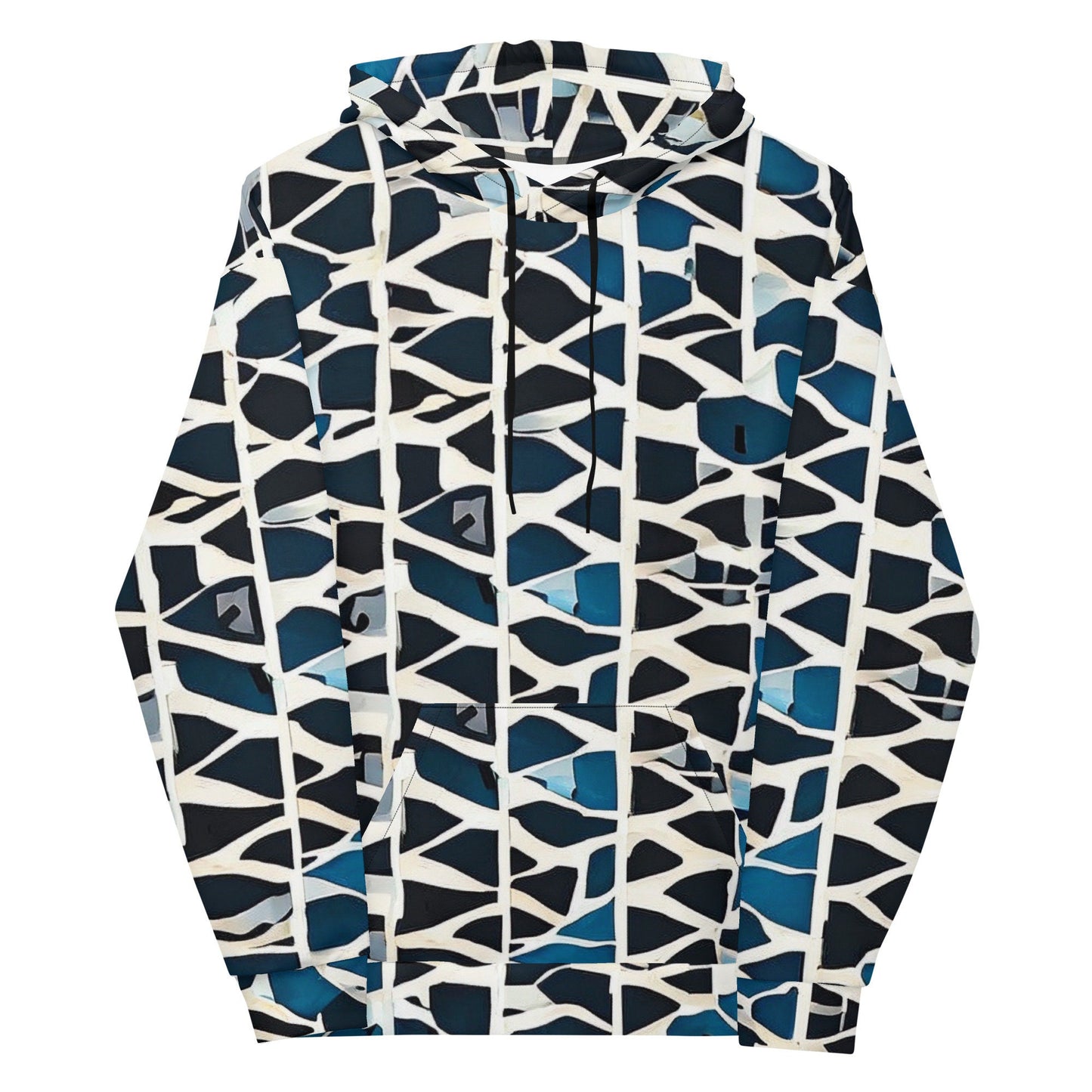 Funky Tiger® Mens Dark Ripples Premium Hoodie