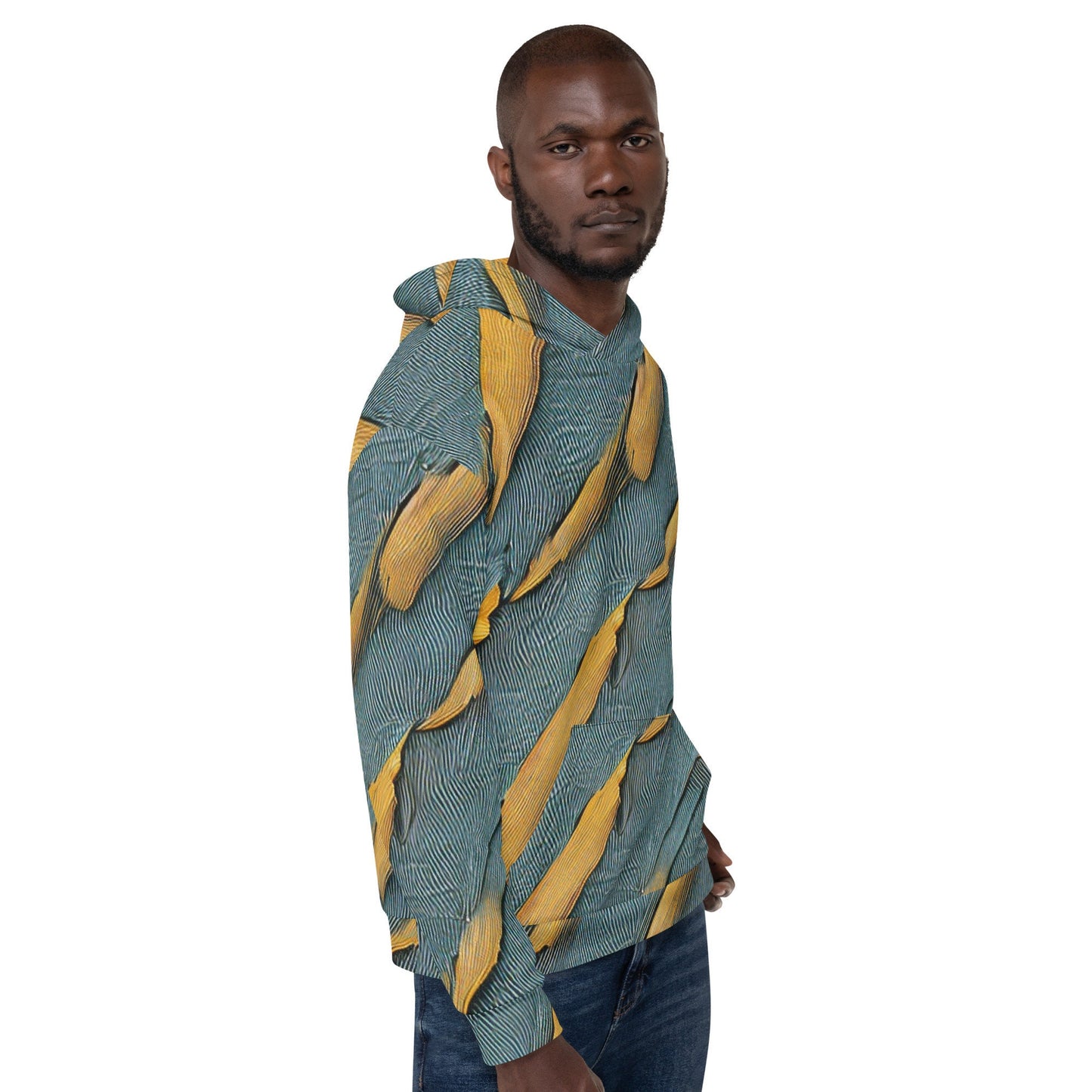 Funky Tiger® Mens Scaled Stripes Premium Hoodie, Cool Hoodie for Gaming, Concert, Beach, Event, Everyday