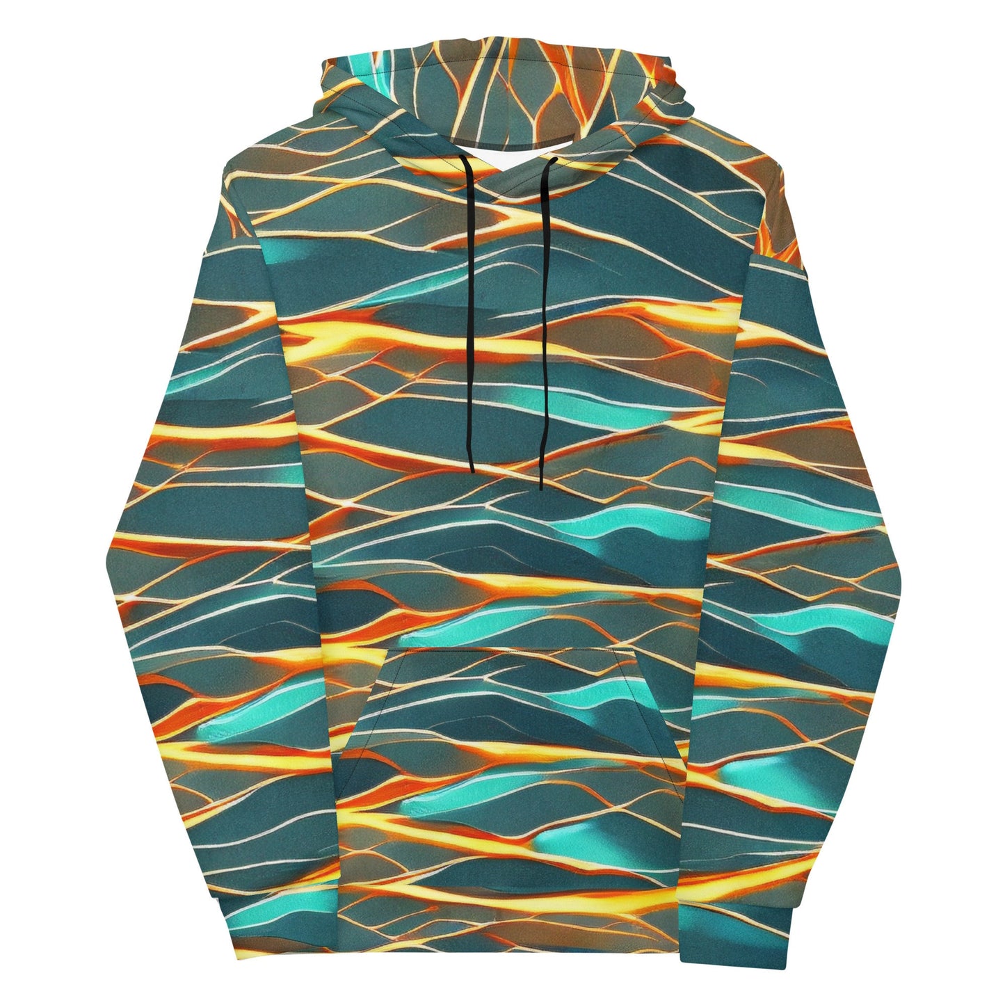 Funky Tiger® Mens Green Lit Premium Hoodie, Cool Hoodie for Gaming, Concert, Beach, Event, Everyday