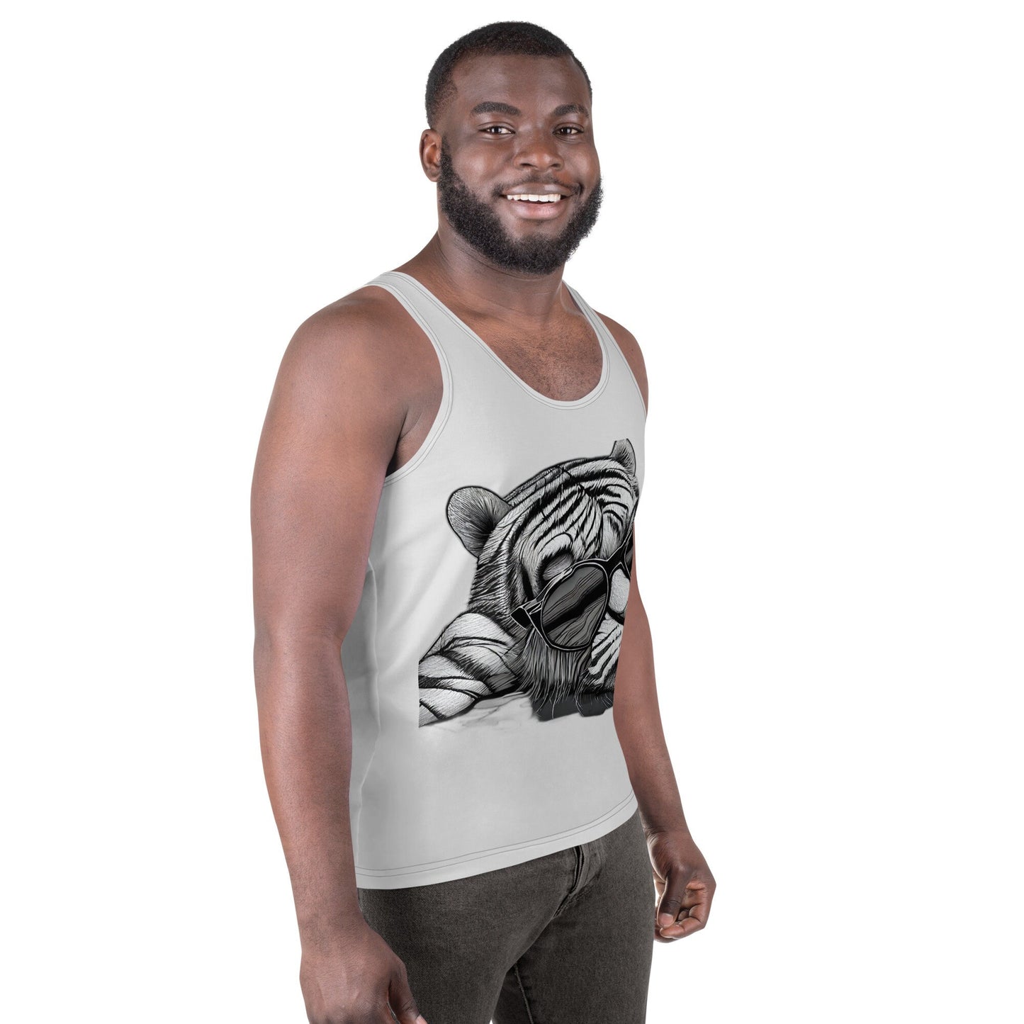 Funky Tiger® Men's Just Chillin' Tank Top - Off White
