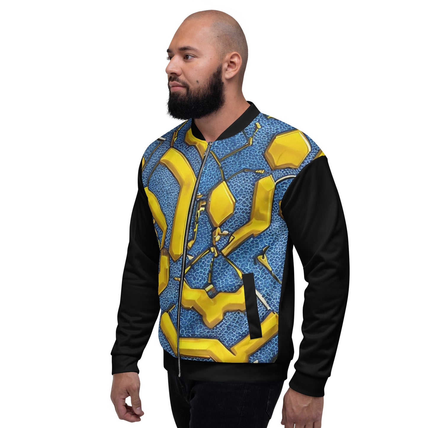 Funky Tiger® Men's Geometric Bomber Jacket