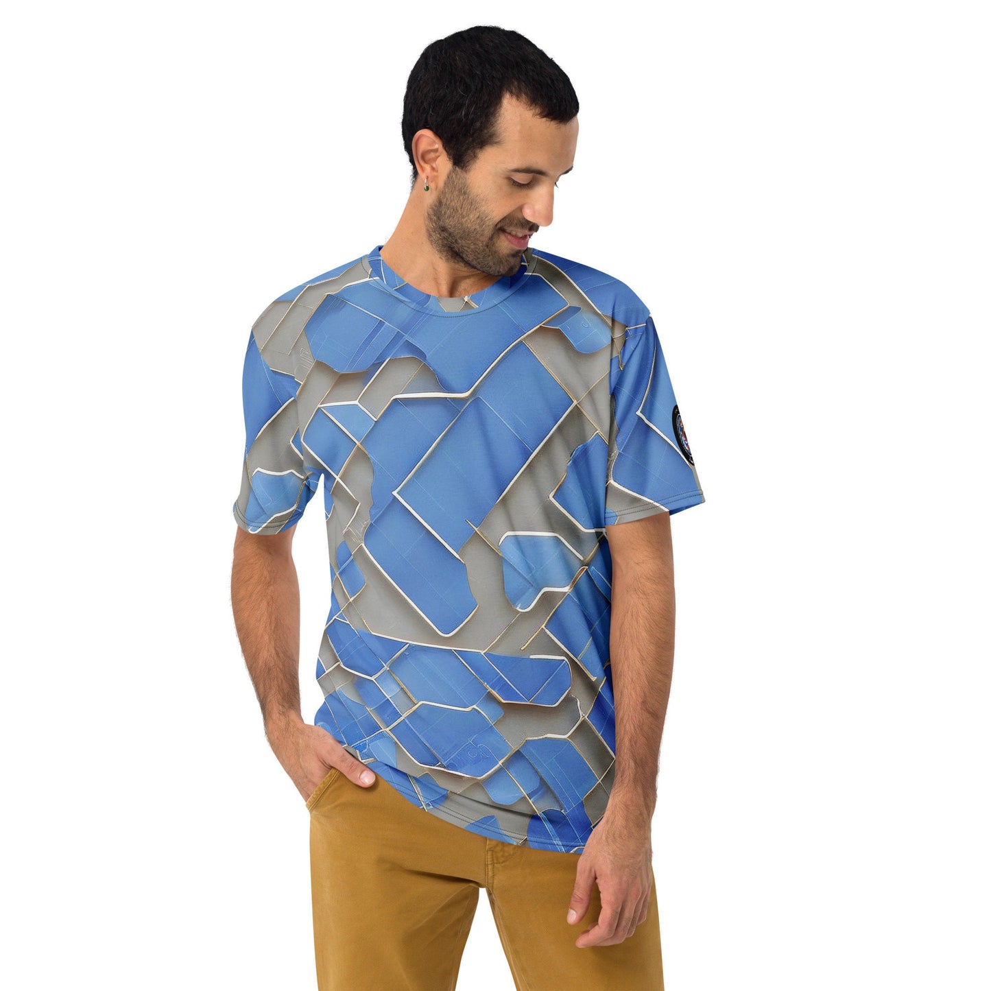 Funky Tiger® Men's Geometric Premium Polyester T-shirt