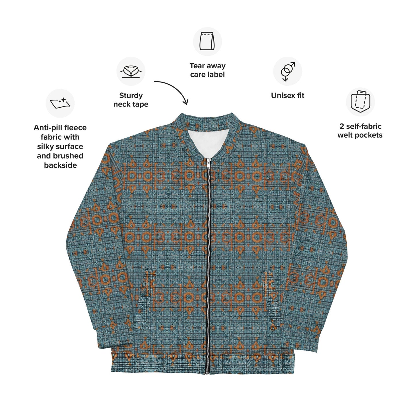 Funky Tiger® Mens Monogram Premium Bomber Jacket - Symbolic