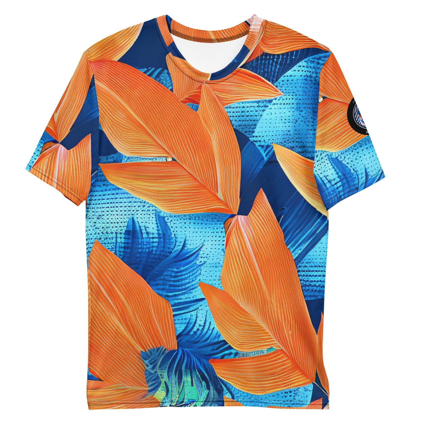 Funky Tiger® Men's  Hawaii Orange Leaf Premium Polyester T-shirt