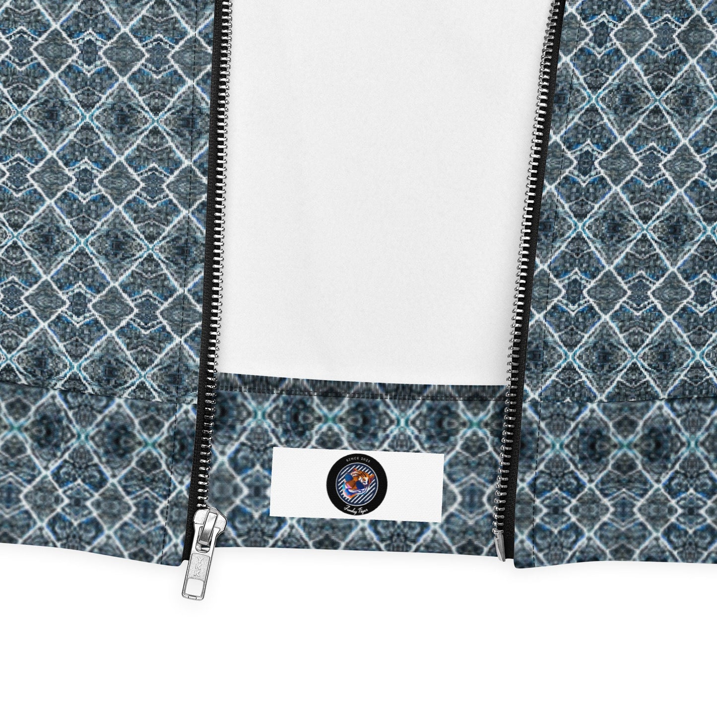 Funky Tiger® Mens Monogram Premium Bomber Jacket - Diamond Slate