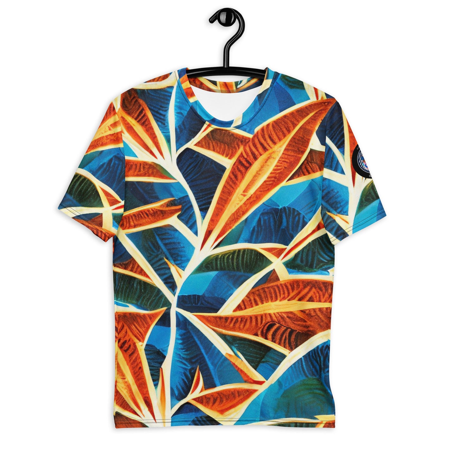 Funky Tiger® Men's Hawaii Red Palms Long Premium Polyester T-shirt