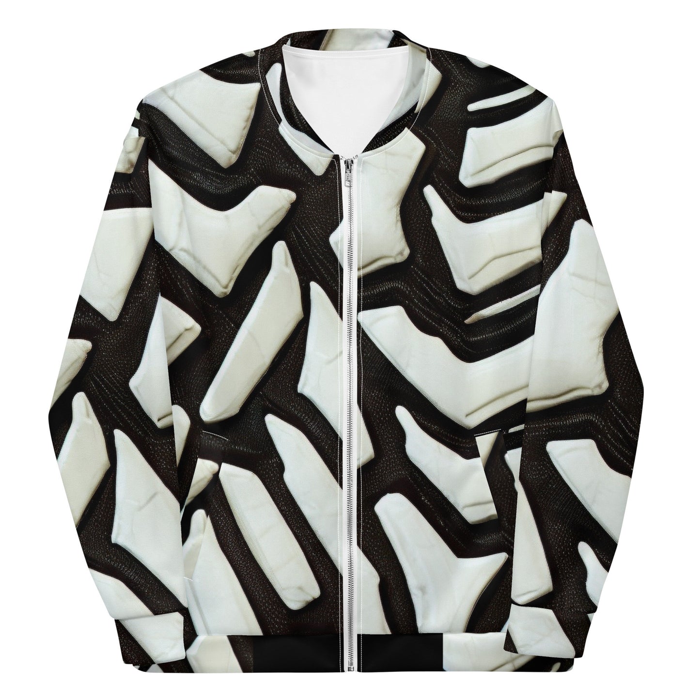 Funky Tiger® Men Premium Bomber Jacket - 3D White
