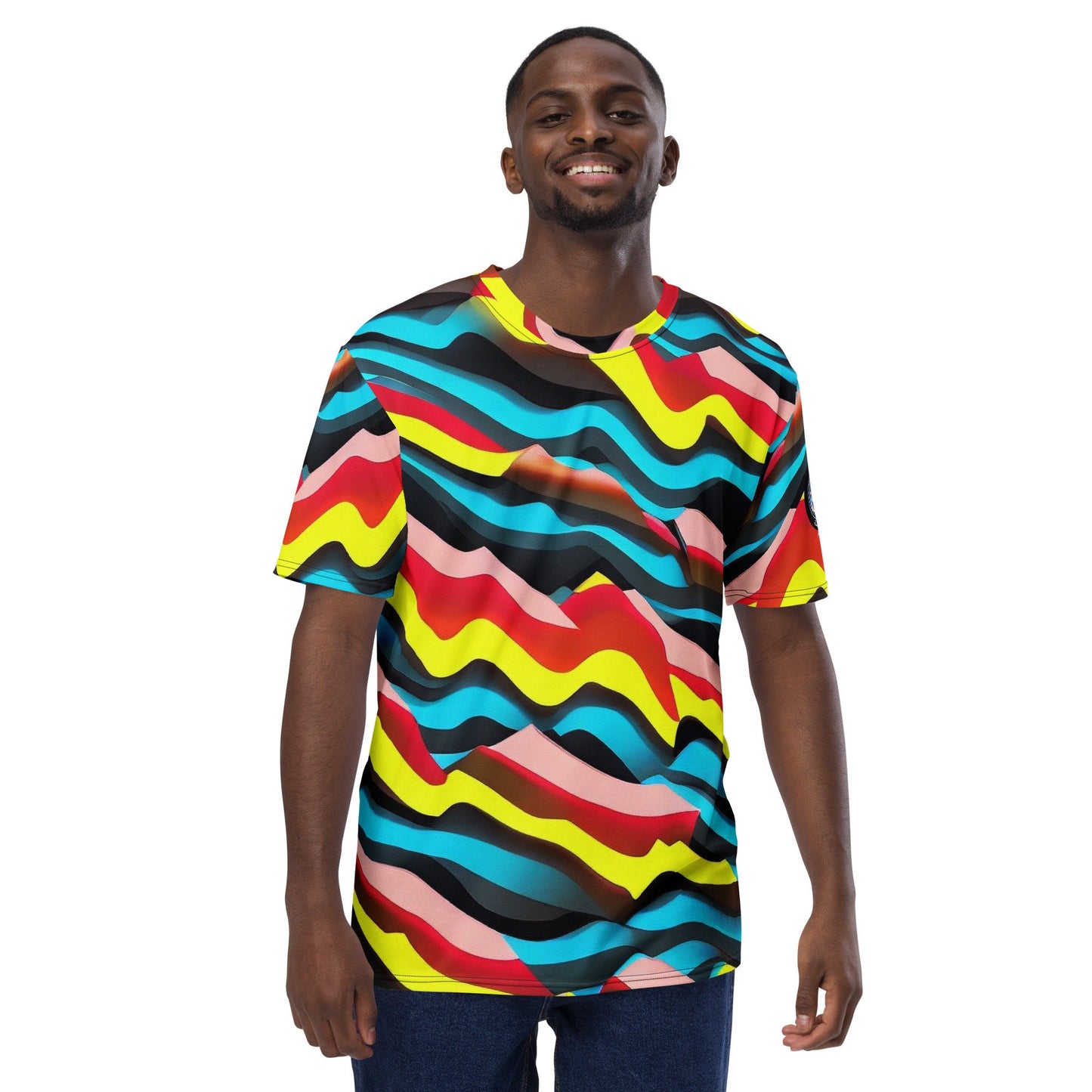 Funky Tiger® Men's Crayon Premium Polyester T-shirt