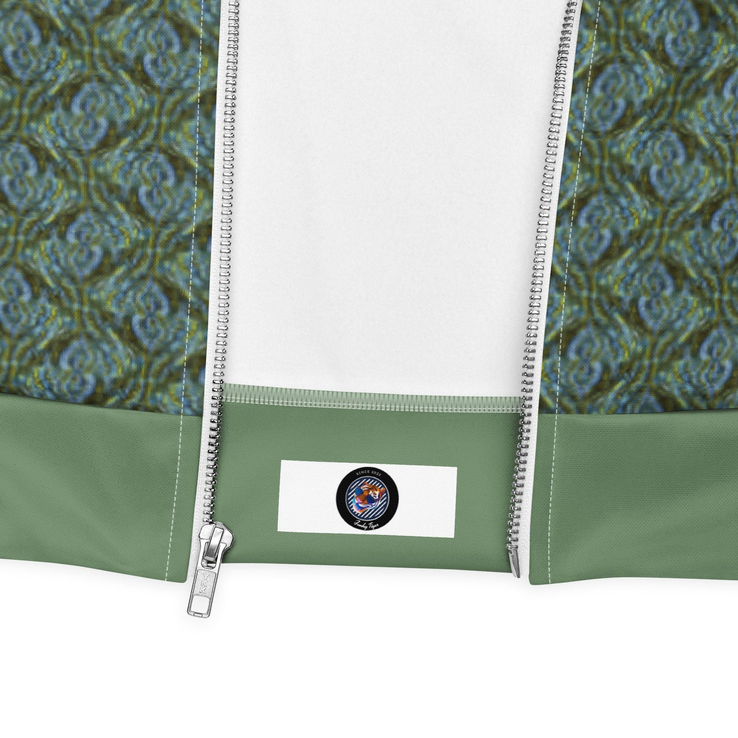 Funky Tiger® Mens Monogram Premium Bomber Jacket - Green Gold