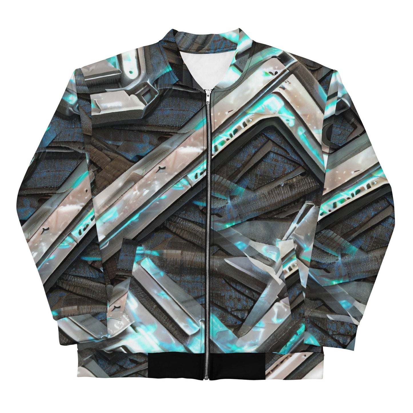 Funky Tiger® Mens Dark Metal Premium Bomber Jacket