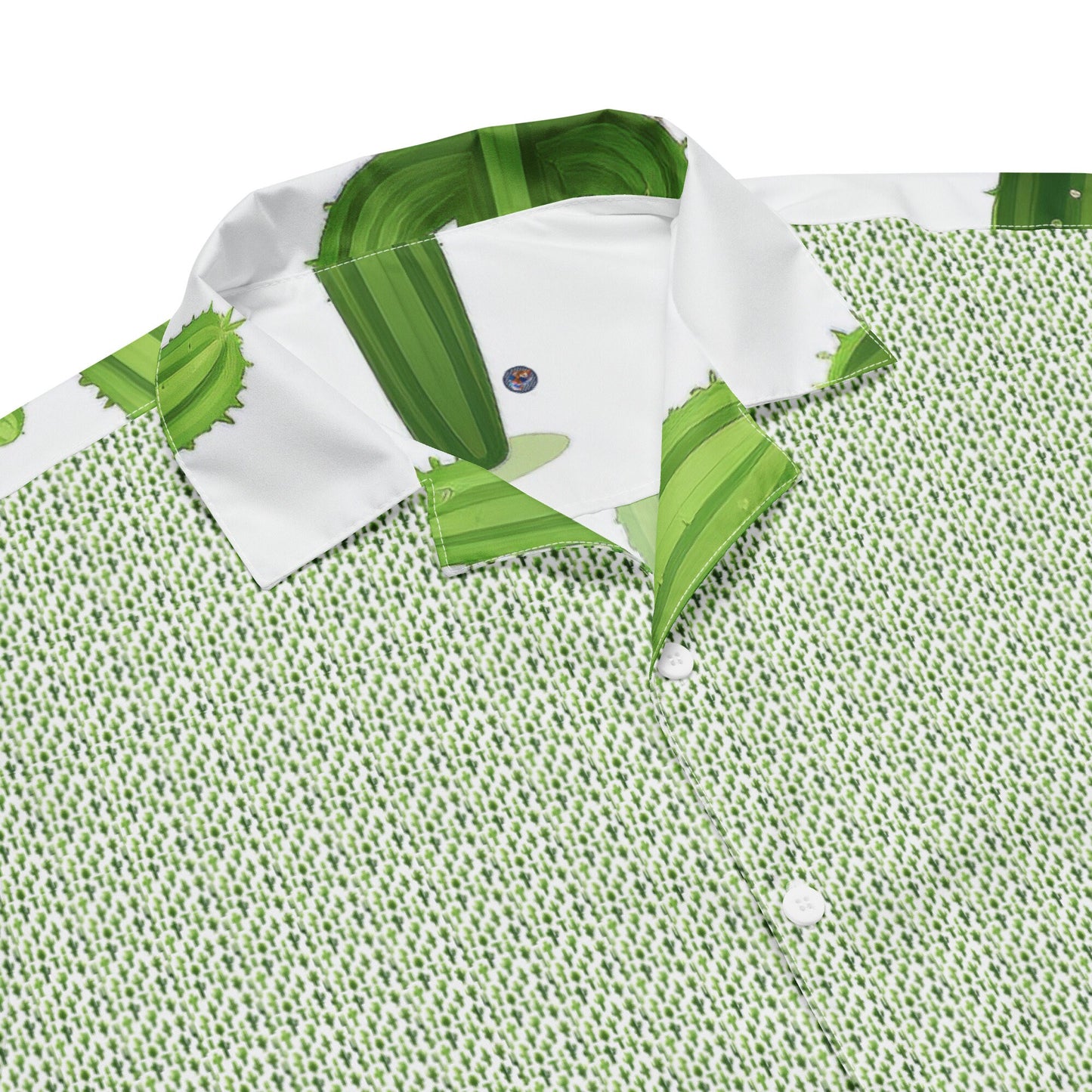Funky Tiger® Cactus Green Button Down Shirt for Men | Short Sleeve Shirt | Casual Button Down | Summer | Vacation | Beach