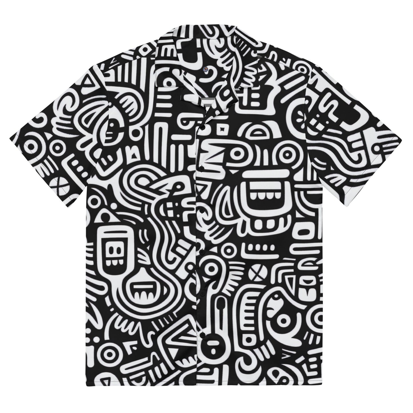 Funky Tiger® Craggy Bots Button Down Shirt for Men | Short Sleeve Shirt | Casual Button Down | Summer | Vacation | Beach