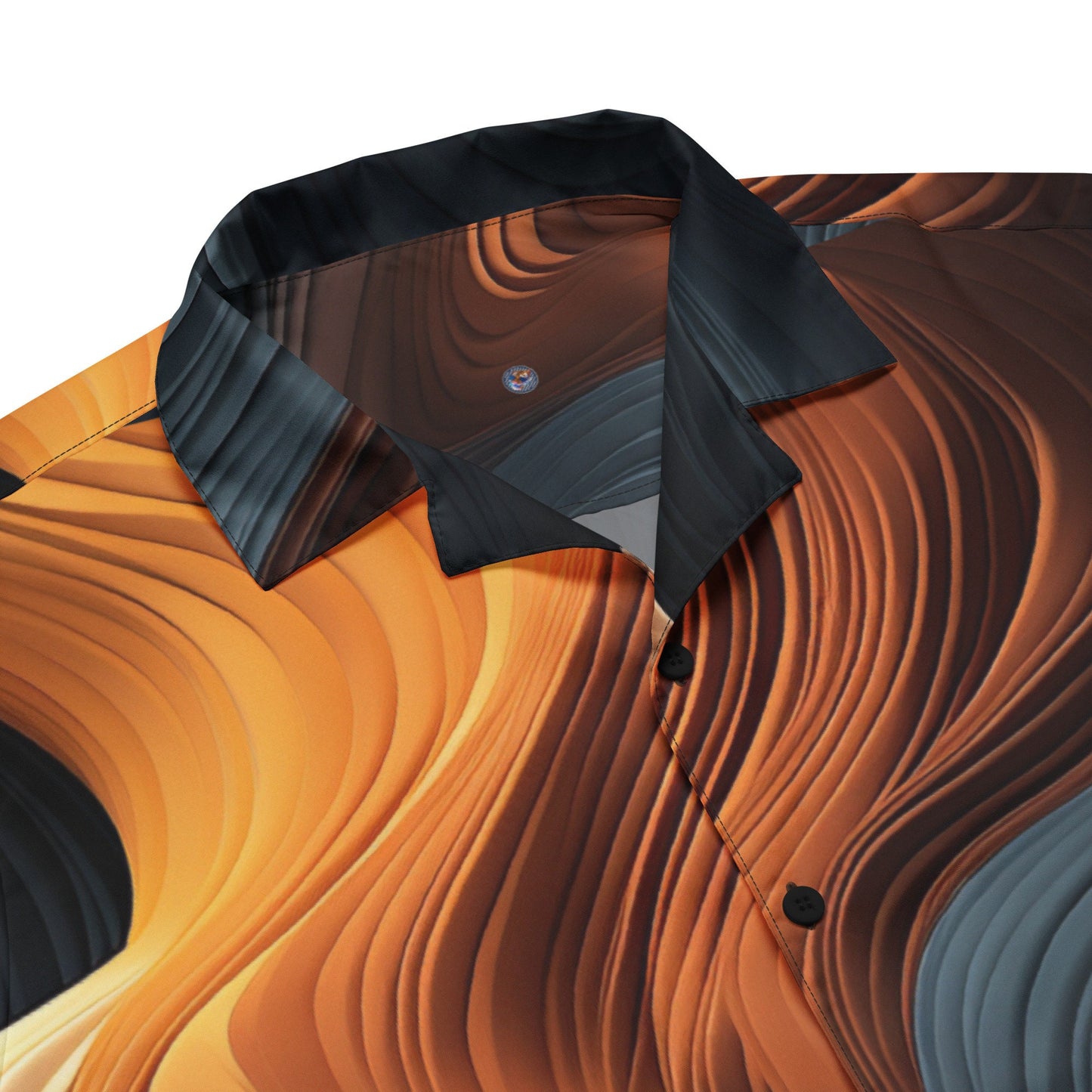 Funky Tiger® Galactic Tide Button Down Shirt for Men | Short Sleeve Shirt | Casual Button Down | Summer | Vacation | Beach