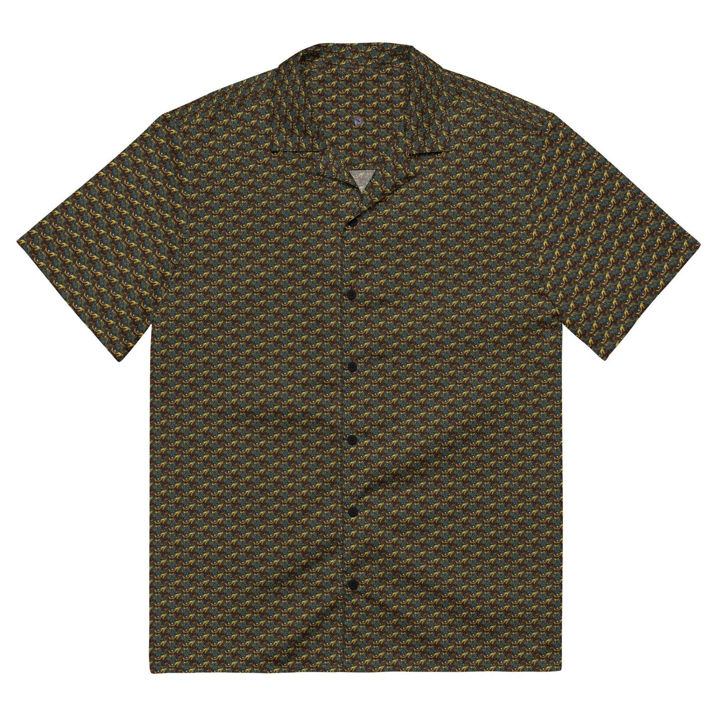 Funky Tiger® Cosmic Spiral Monogram Button Down Shirt for Men | Short Sleeve Shirt | Casual Button Down | Summer | Vacation | Beach