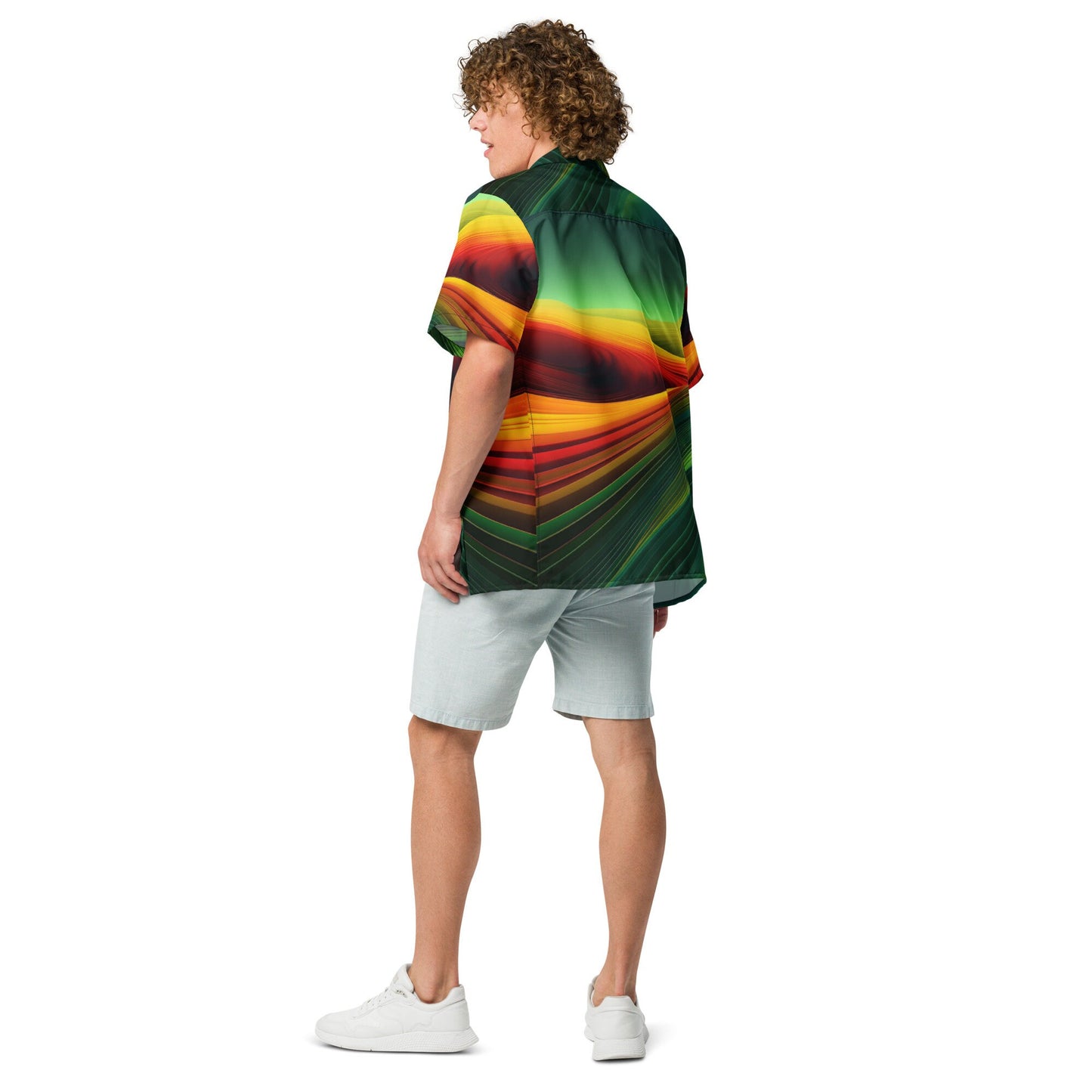 Funky Tiger® Afro Fusion Short-Sleeved Button Down Shirt - Men's Fashion Shirt for Statement Style and Cultural Fusion