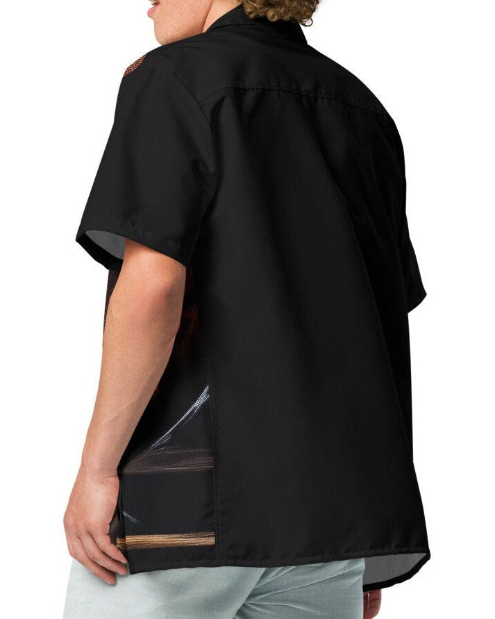 Funky Tiger® Men's Basketball Baller Button Down Shirt for Men | Short Sleeve Shirt | Casual Button Down | Summer | Vacation | Beach