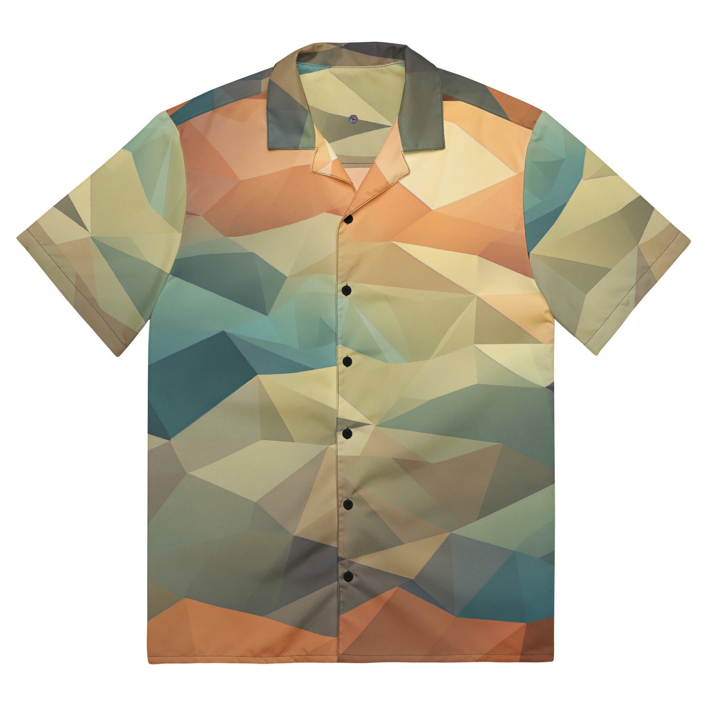 Funky Tiger® Mineral Matrix Button Down Shirt, Casual Short Sleeve Shirt for Men