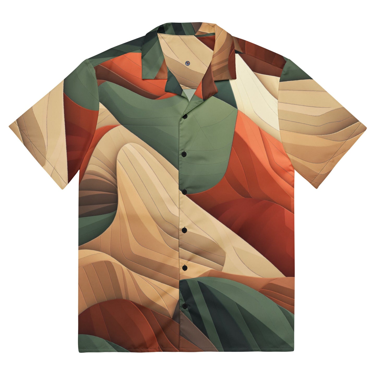 Funky Tiger® Tectonic Fusion Button-Down Shirt, Casual Shirt For Men