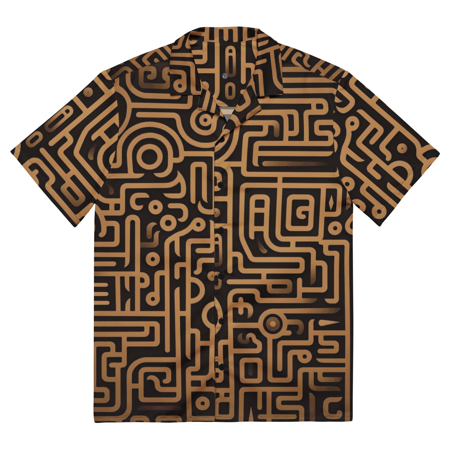Funky Tiger® Desert Maze Button Down Shirt - Mohave for Men | Short Sleeve Shirt | Casual Button Down | Summer | Vacation | Beach