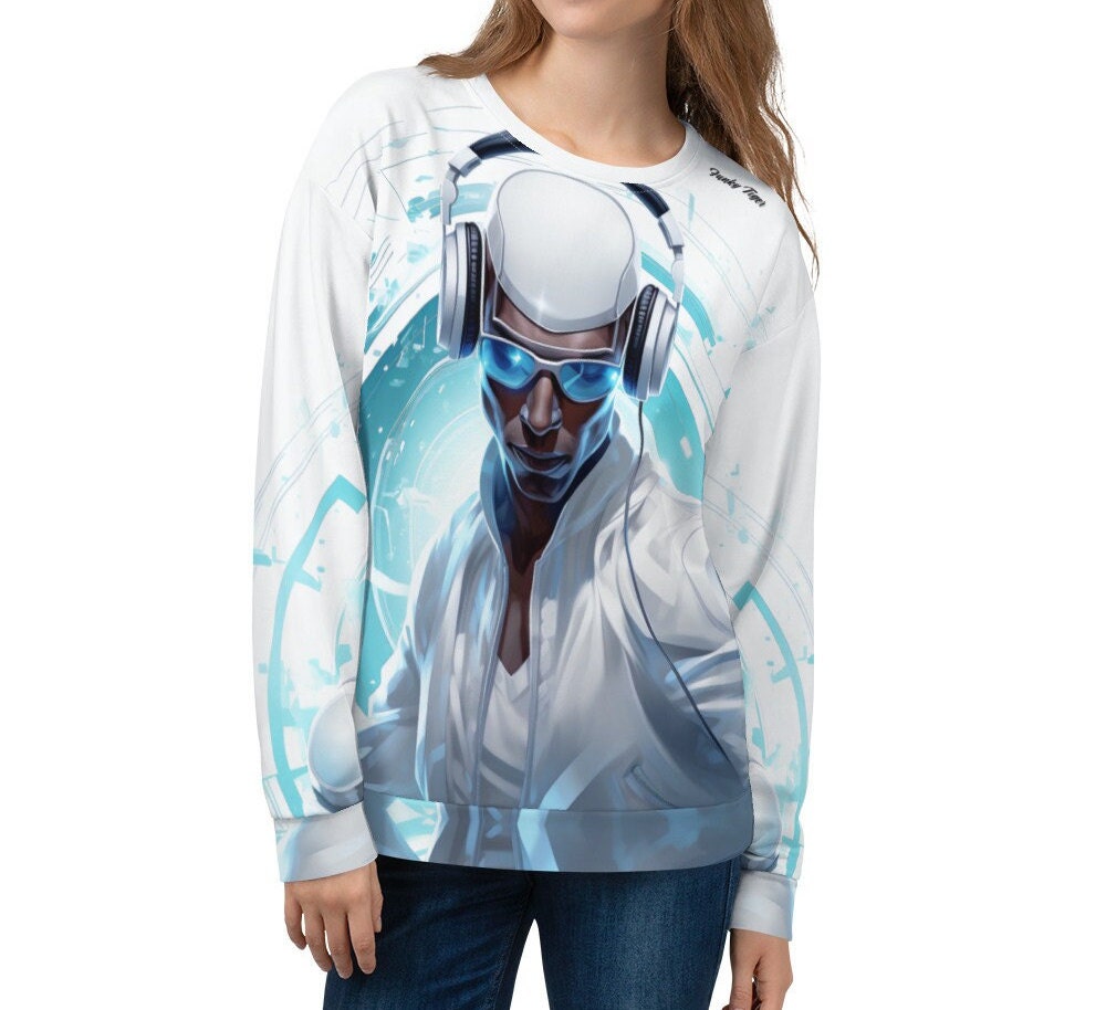 Funky Tiger® Futurhythm Sweatshirt, Cool Sweater for Party, Beach, Concert, Everyday Essentials with Unique Designs,Fall