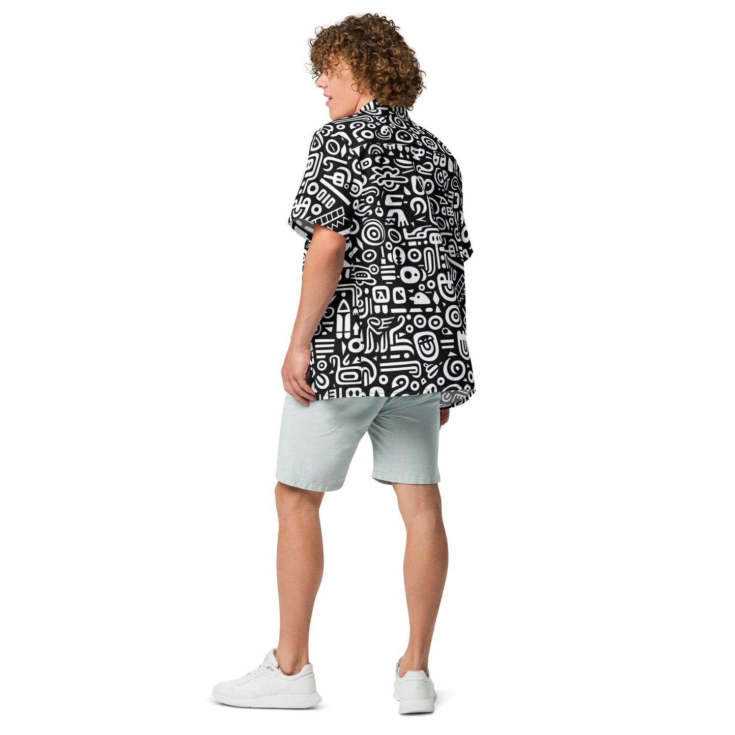 Funky Tiger® All About Nada Button Down Shirt for Men | Short Sleeve Shirt | Casual Button Down | Summer | Vacation | Beach