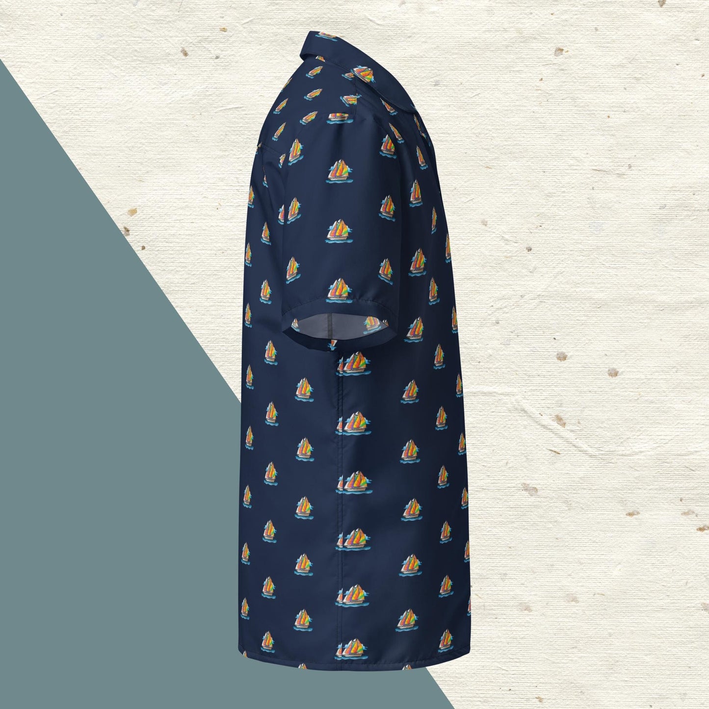 Funky Tiger® Going Nautical Hawaiian Shirt - Navy Blue Shirt for Men | Casual Button Down | Summer | Vacation | Beach | Party | Getaway