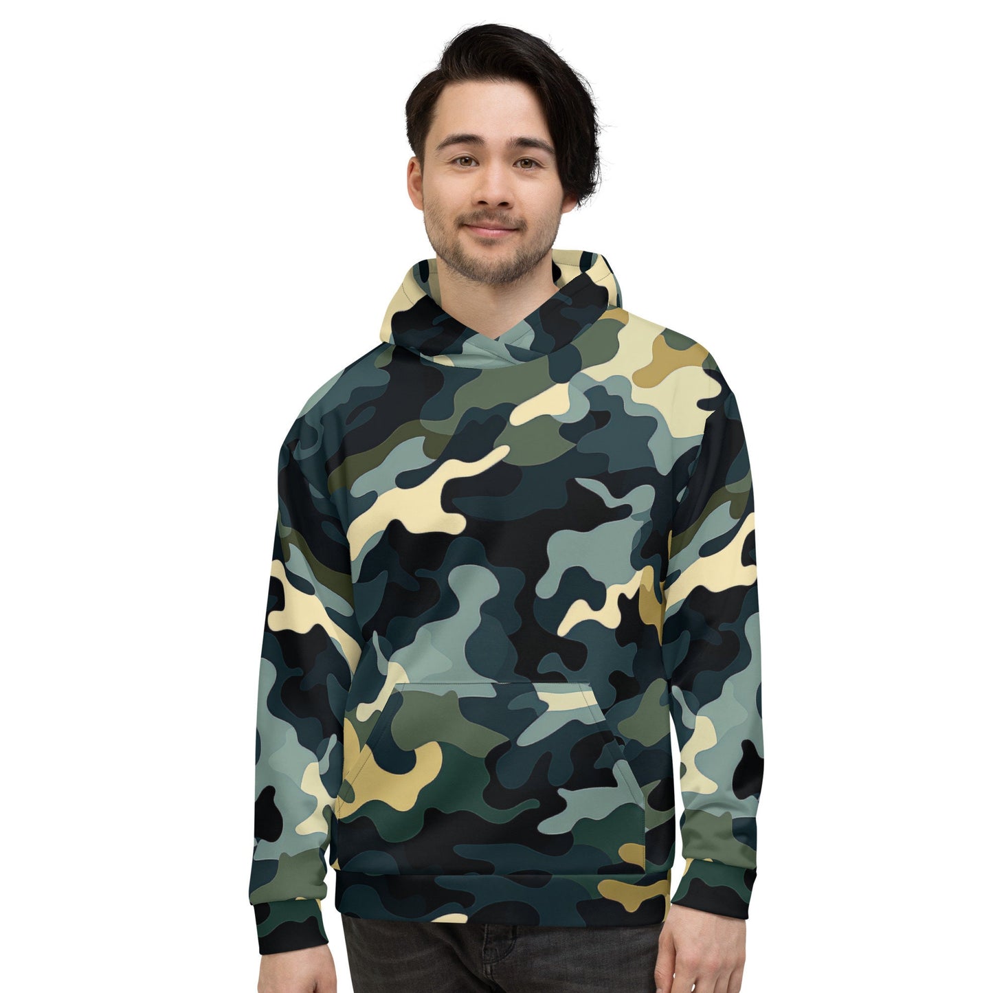 Funky Tiger® Camouflage Hoodie in Dark Green | For Game Day | Gaming | Event | Party | Everyday | Dark Green,Fall