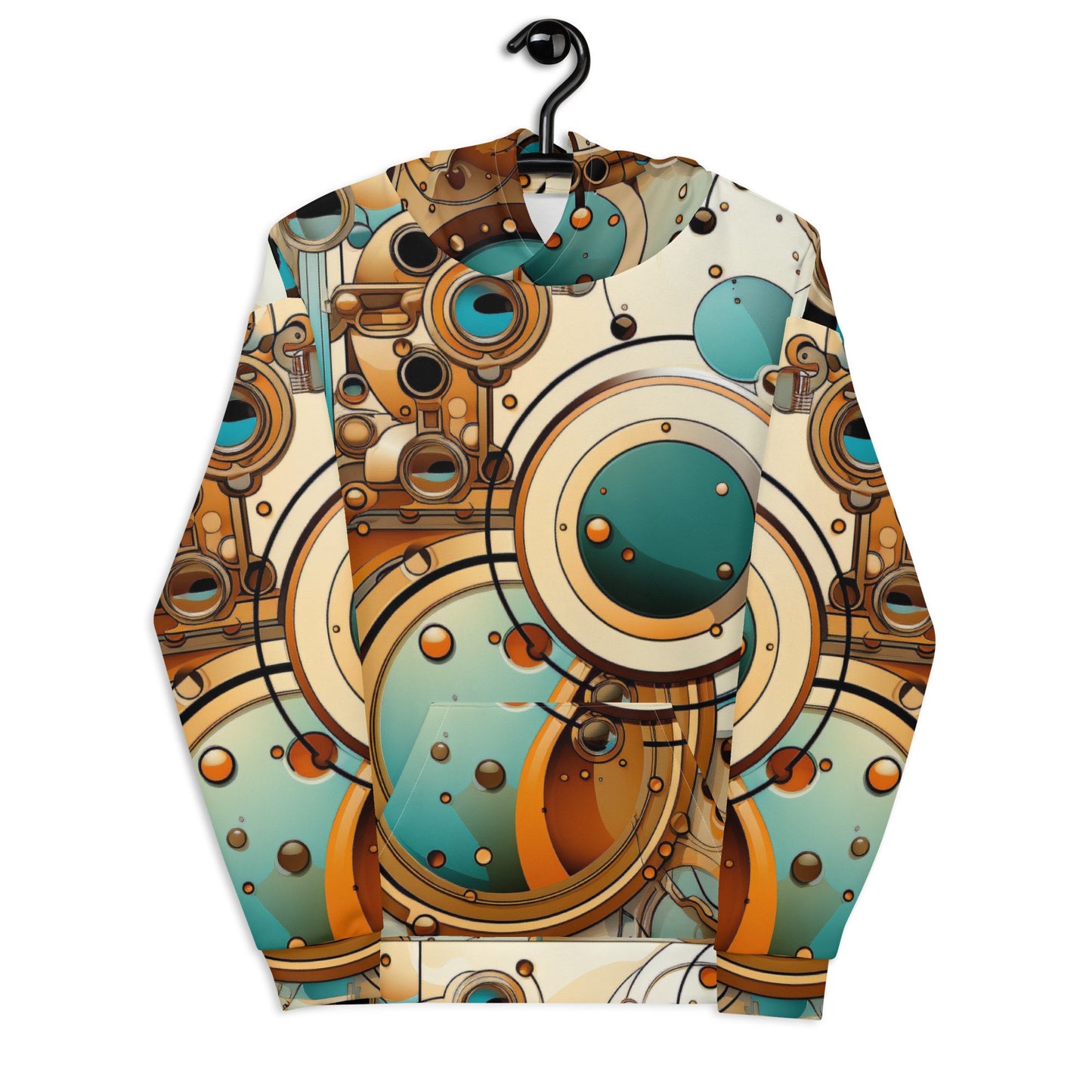 Funky Tiger® Men's Urban Circle Hoodie, Cool Sweater for Party, Beach, Concert, Gaming, Everyday Essentials with Unique Designs,Fall