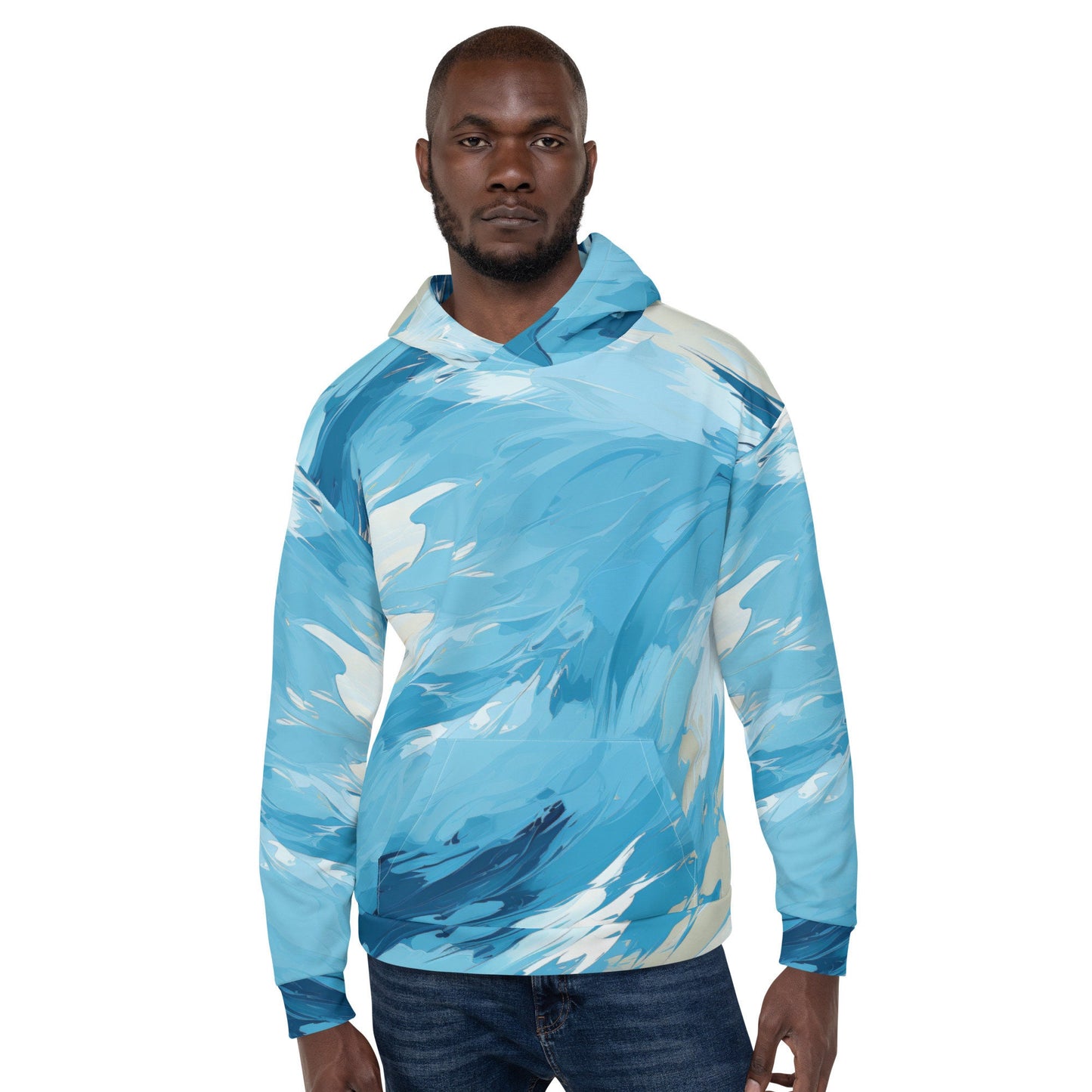 Funky Tiger® CrossWave Hoodie in Light Blue For Sports | Events | Party | Everyday | Game Day |Fall Clothing