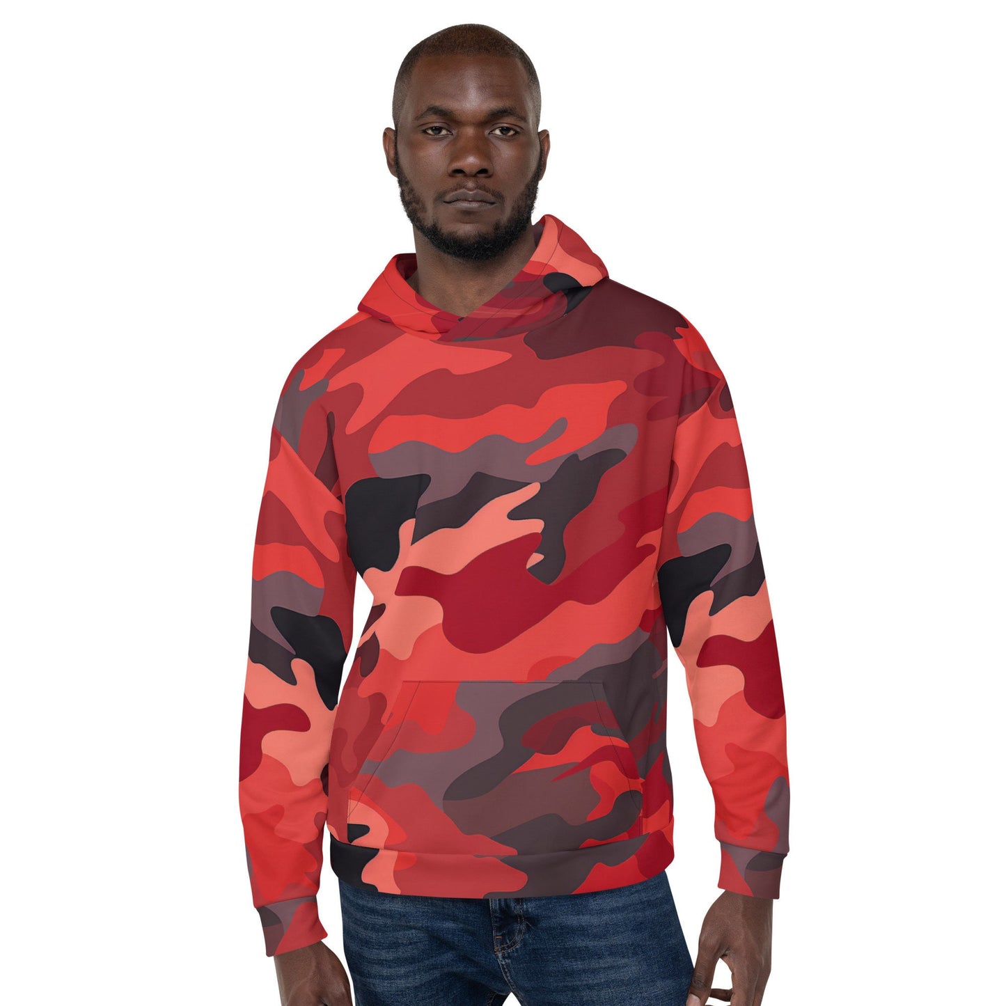 Funky Tiger® Camouflage Hoodie in Red For Game Day | Gaming | Party | Event | Tailgate | Everyday,Fall