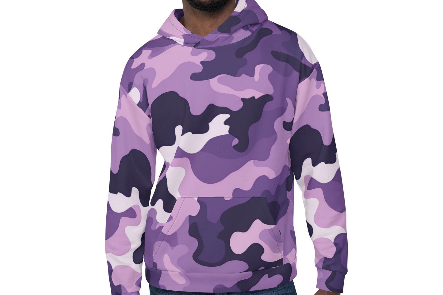 Funky Tiger® Camouflage Hoodie in Purple For Gameday| Sports | Events | Party | Everyday| Purple | Fall | Winter