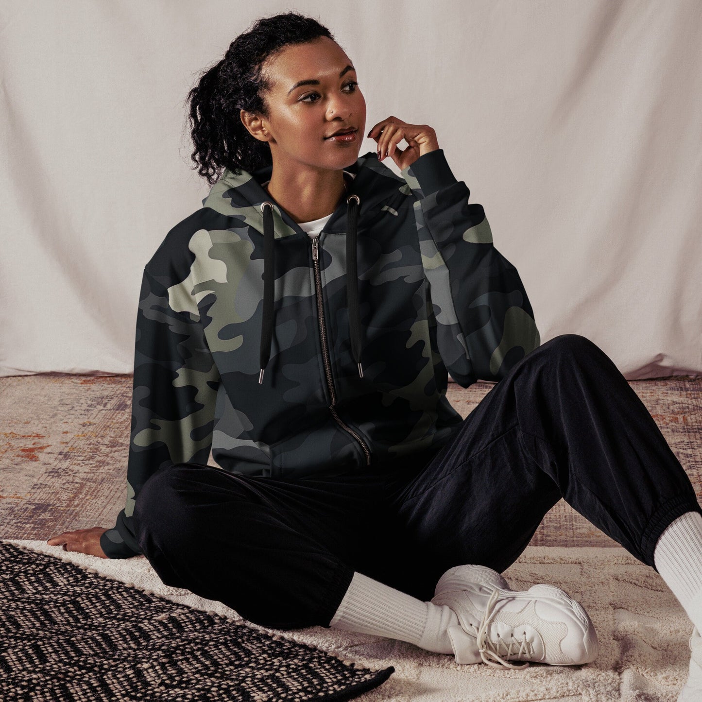 Funky Tiger® Urban Stealth Black Camo Hoodie