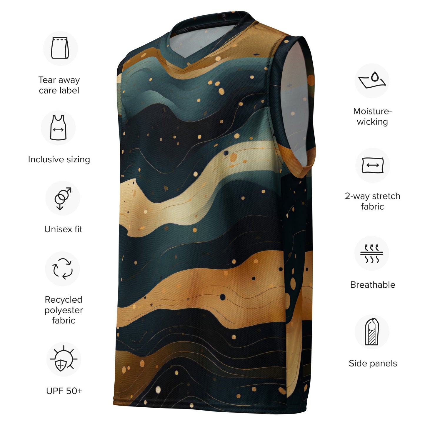 Funky Tiger® Night Wave Basketball Jersey