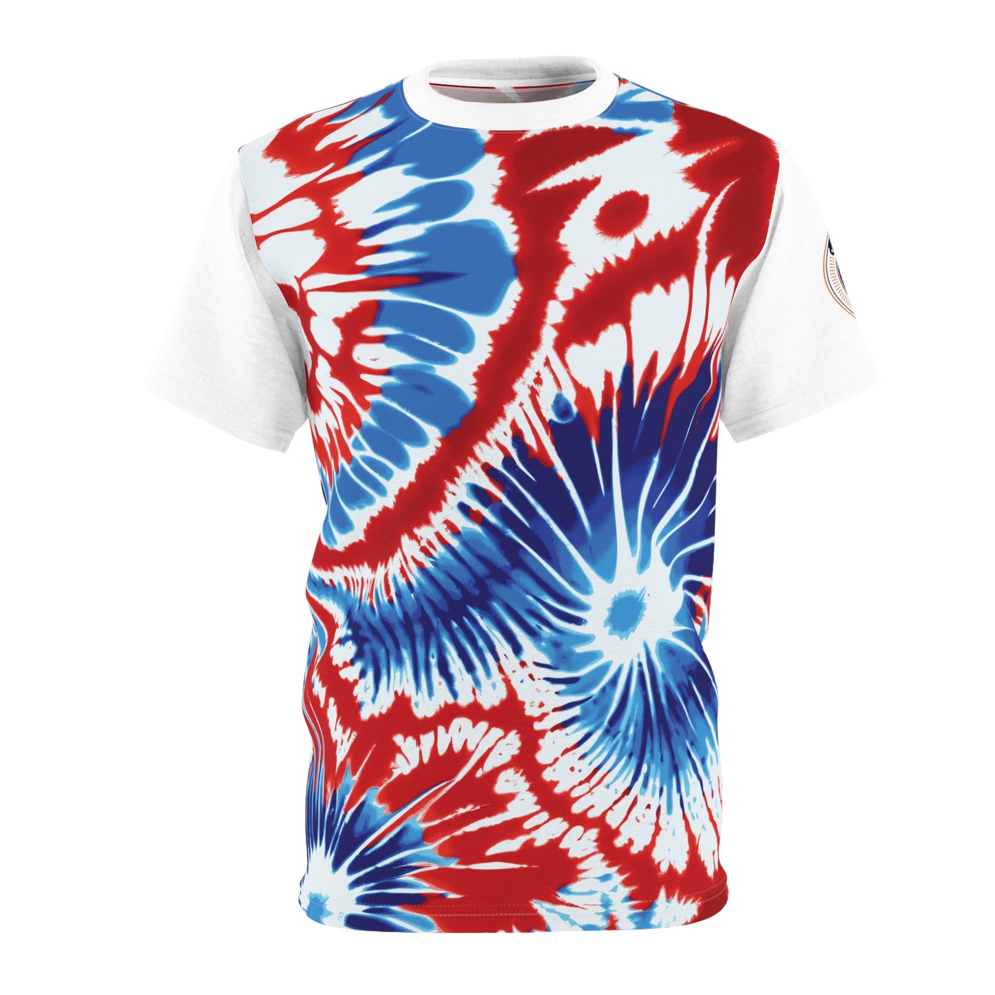 Funky Tiger® Tie Dye Style T-Shirt - Red, White, and Blue