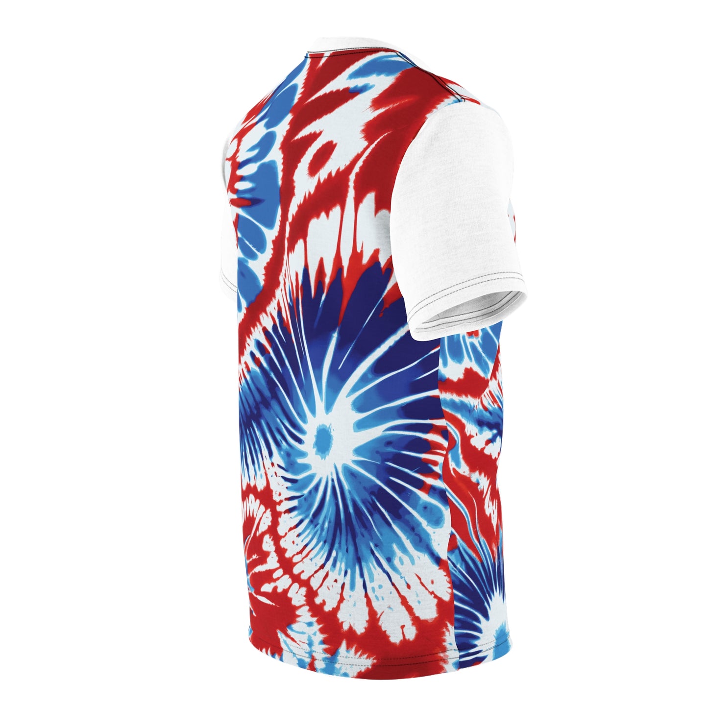 Funky Tiger® Tie Dye Style T-Shirt - Red, White, and Blue