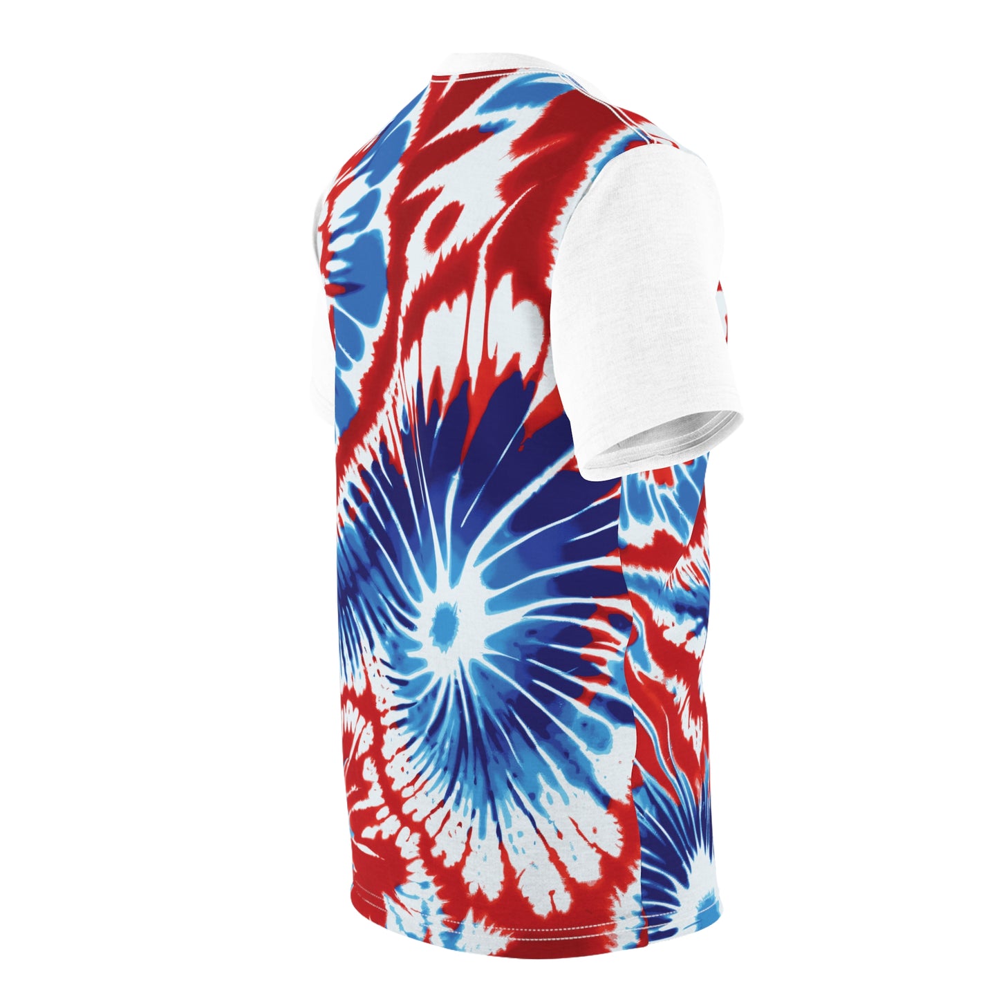 Funky Tiger® Tie Dye Style T-Shirt - Red, White, and Blue