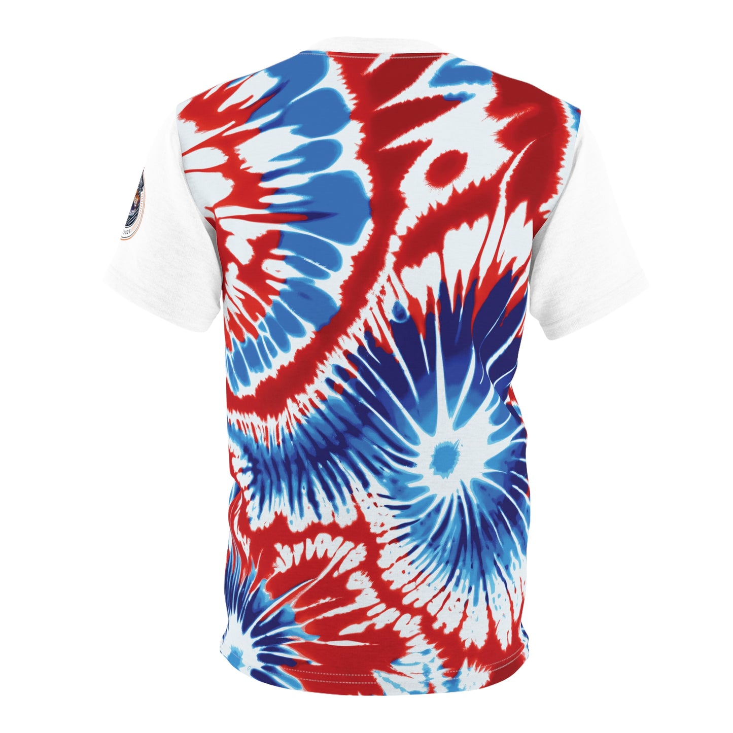 Funky Tiger® Tie Dye Style T-Shirt - Red, White, and Blue