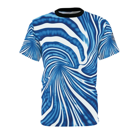 Funky Tiger® Tie Dye Style T-Shirt - Blue Spiral