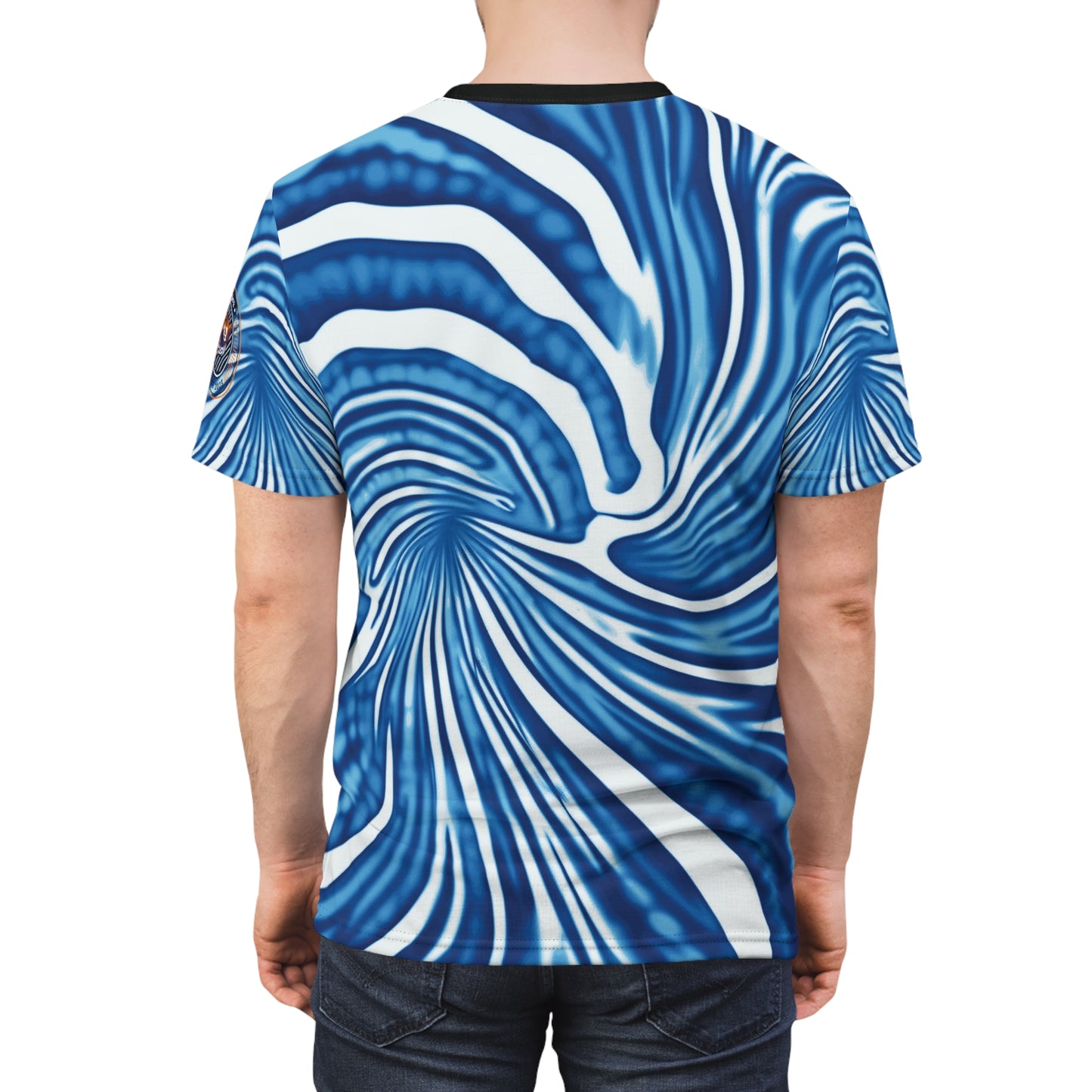 Funky Tiger® Tie Dye Style T-Shirt - Blue Spiral