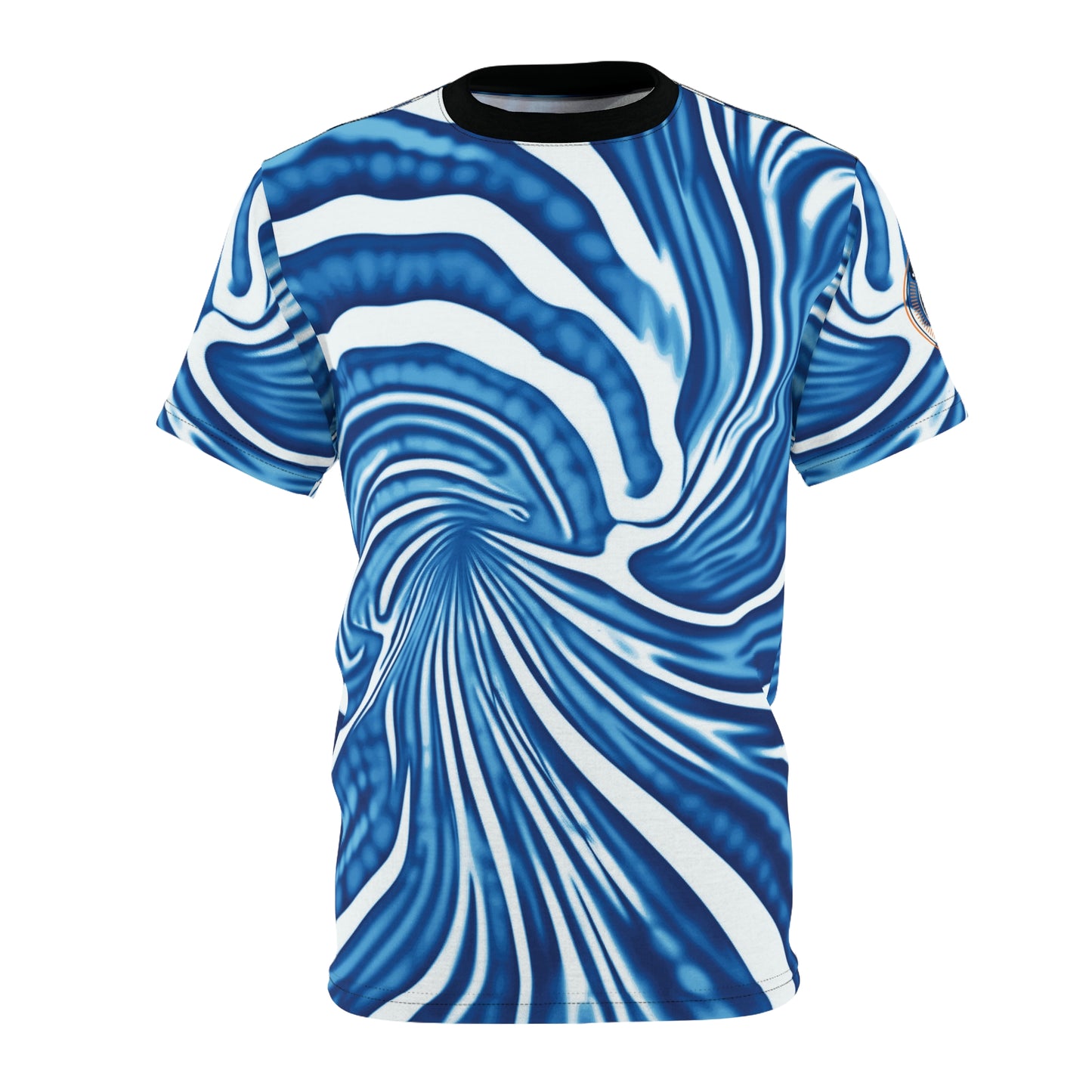 Funky Tiger® Tie Dye Style T-Shirt - Blue Spiral