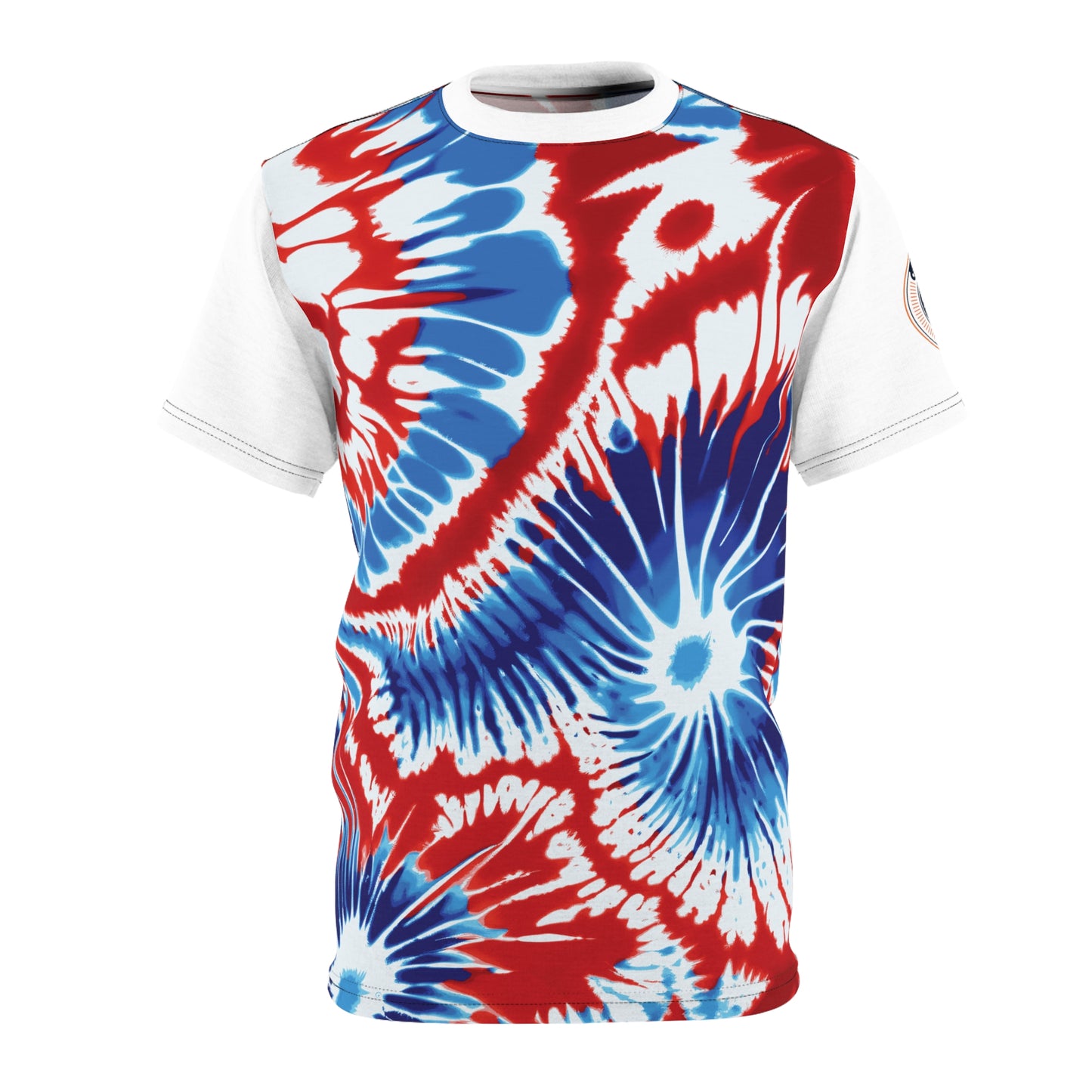 Funky Tiger® Tie Dye Style T-Shirt - Red, White, and Blue