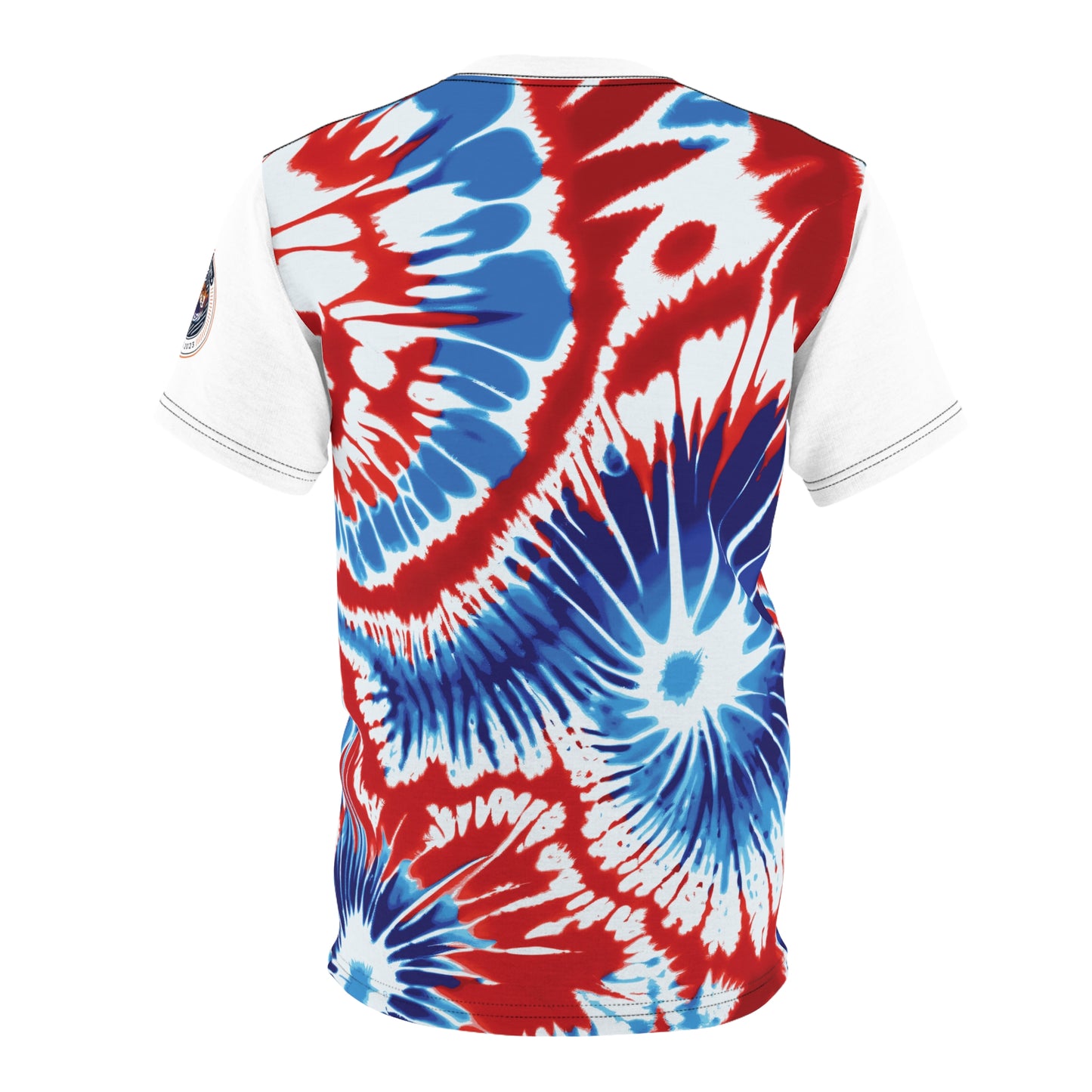 Funky Tiger® Tie Dye Style T-Shirt - Red, White, and Blue