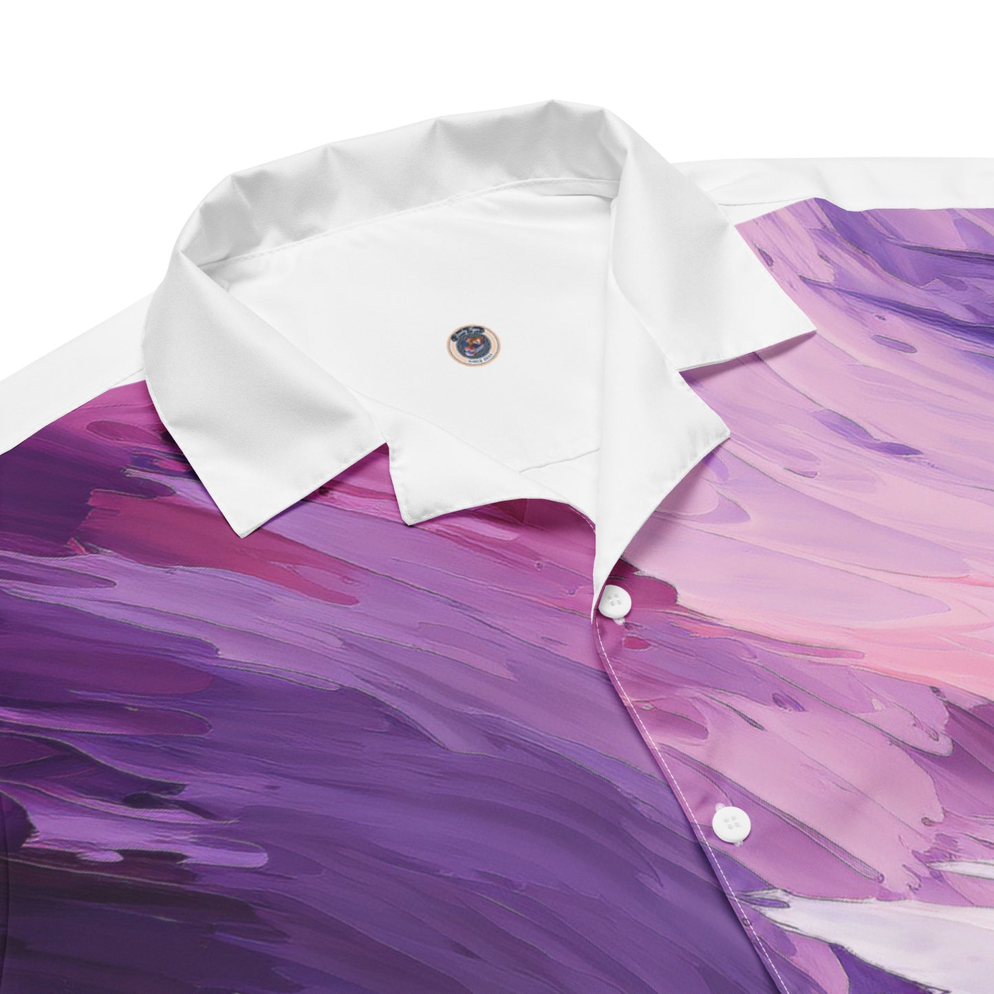 Funky Tiger® Purple and White Brush Summer Shirt: Bold Style Meets Breezy Comfort